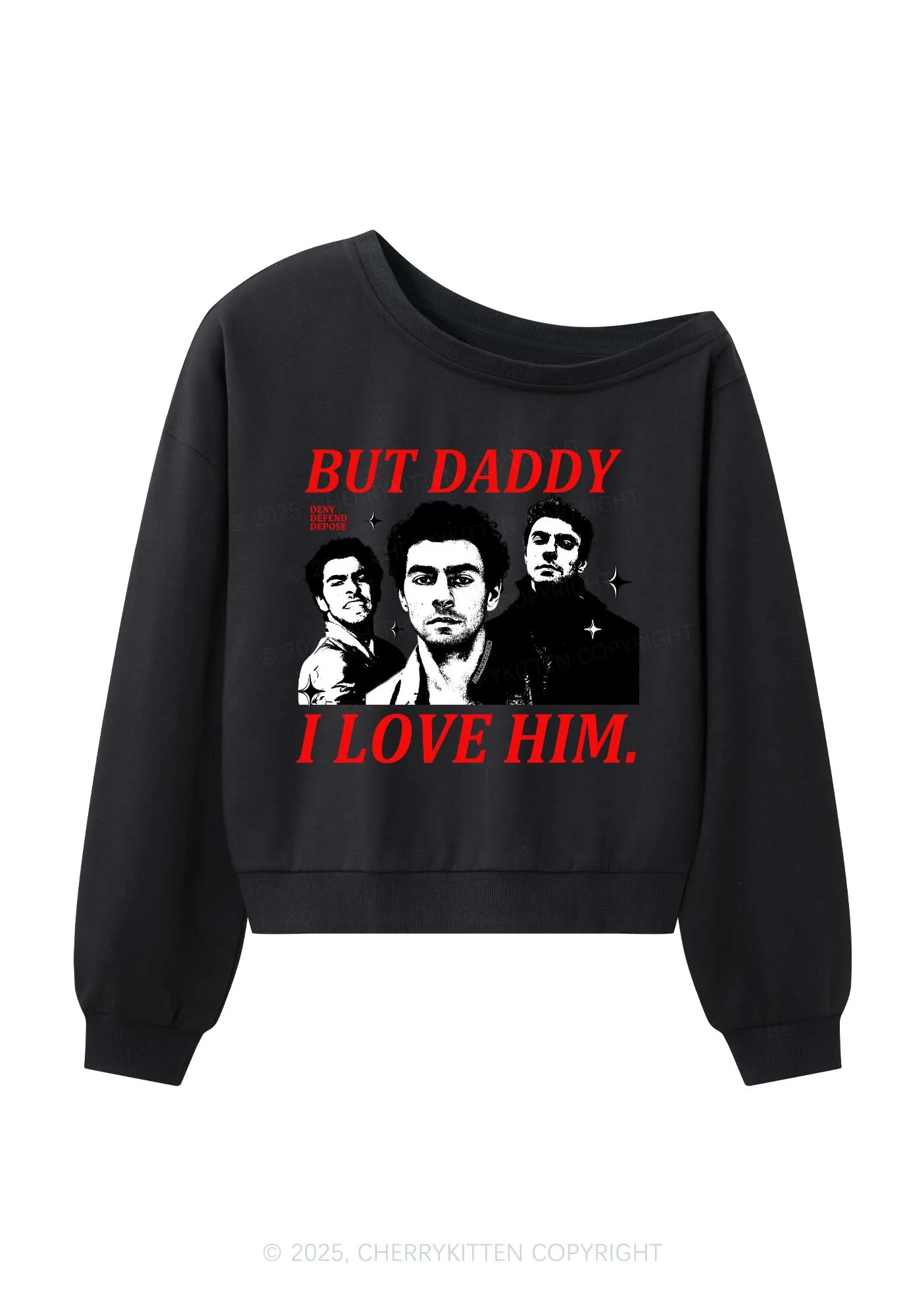 Daddy I Love Luigi Y2K Off Shoulder Sweatshirts Cherrykitten - Image 3