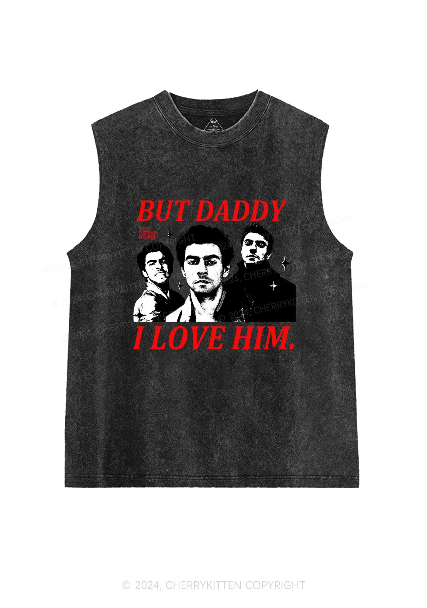 Daddy I Love Luigi Y2K Washed Tank Cherrykitten - Image 3