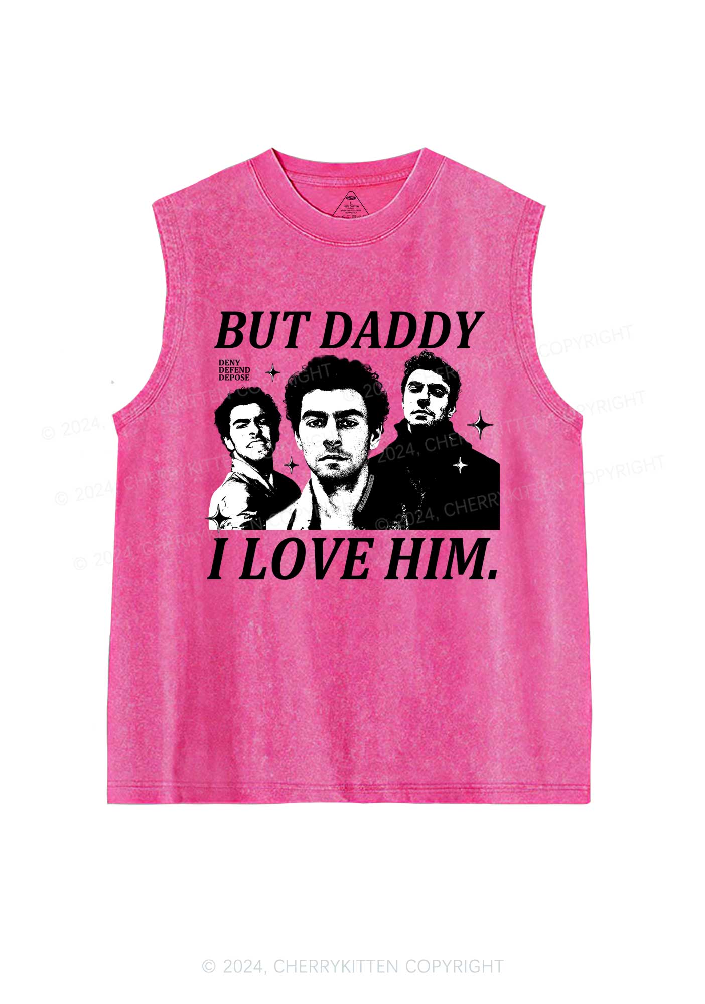 Daddy I Love Luigi Y2K Washed Tank Cherrykitten - Image 4