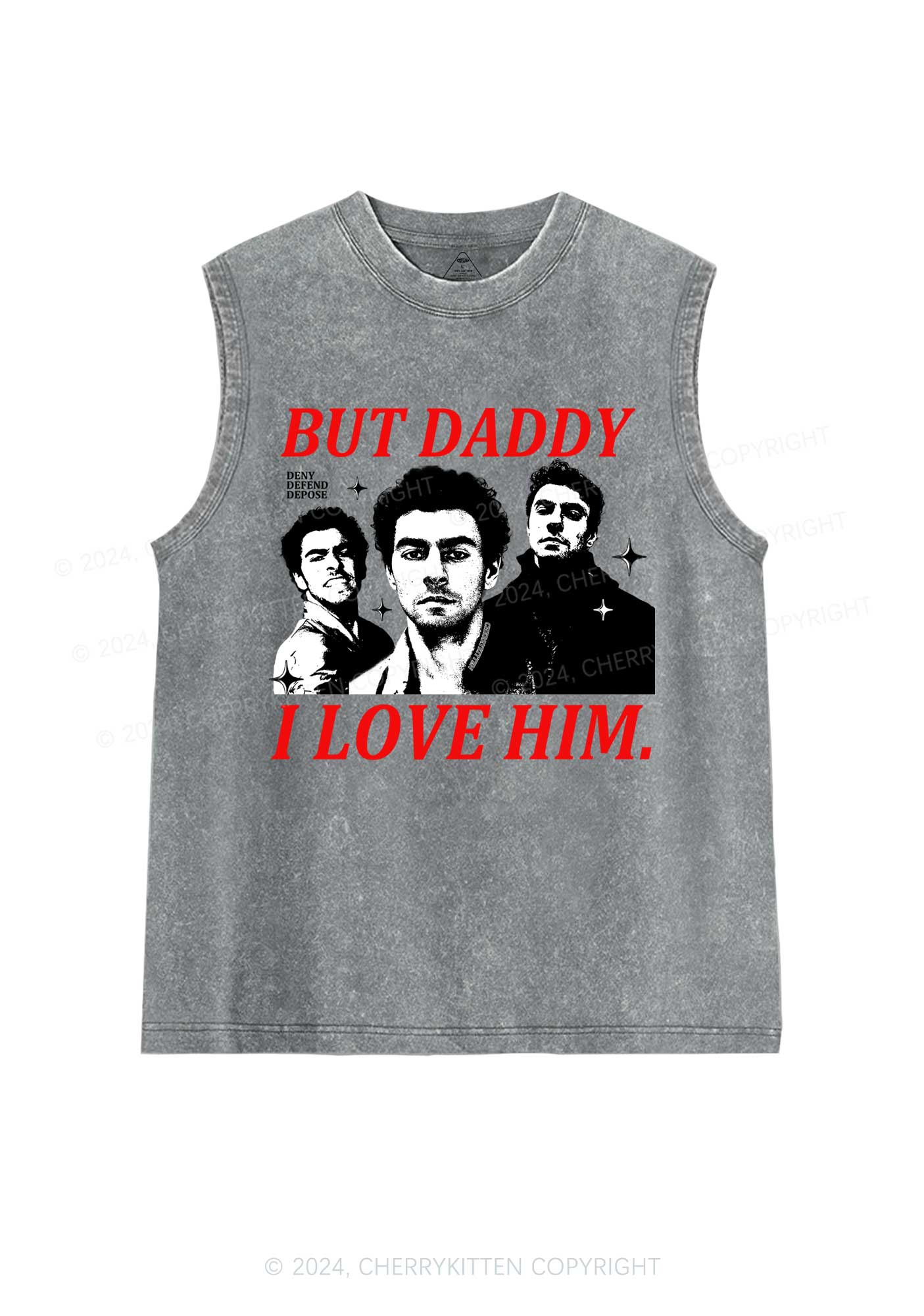 Daddy I Love Luigi Y2K Washed Tank Cherrykitten - Image 5