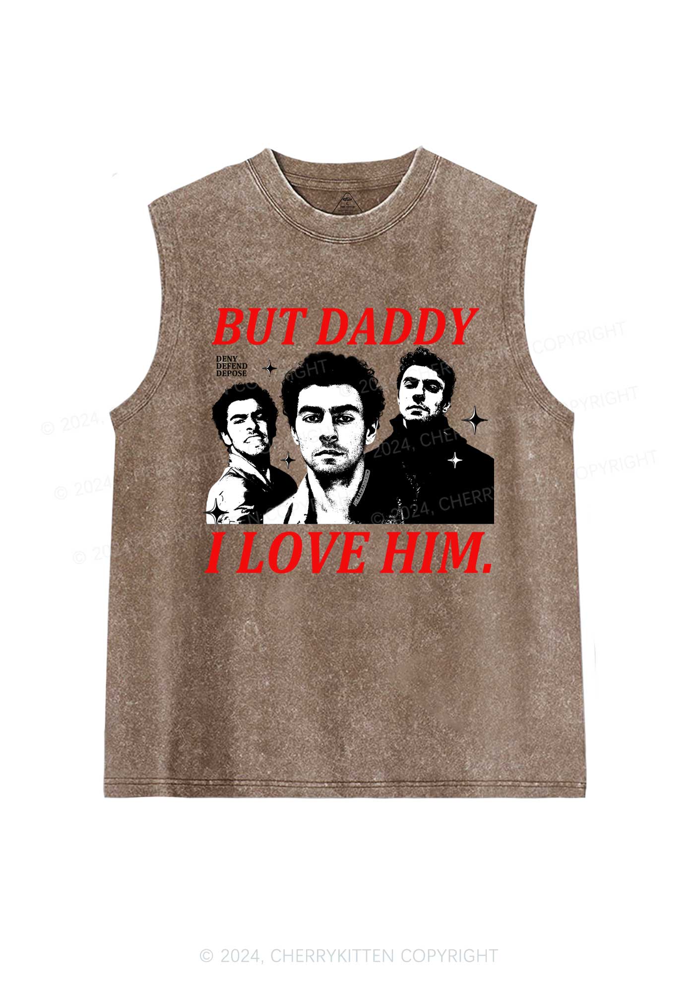 Daddy I Love Luigi Y2K Washed Tank Cherrykitten - Image 6