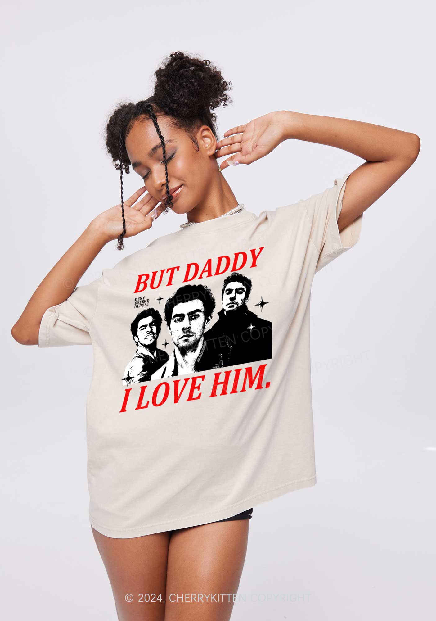 Daddy I Love Luigi Y2K Washed Tee Cherrykitten - Image 2