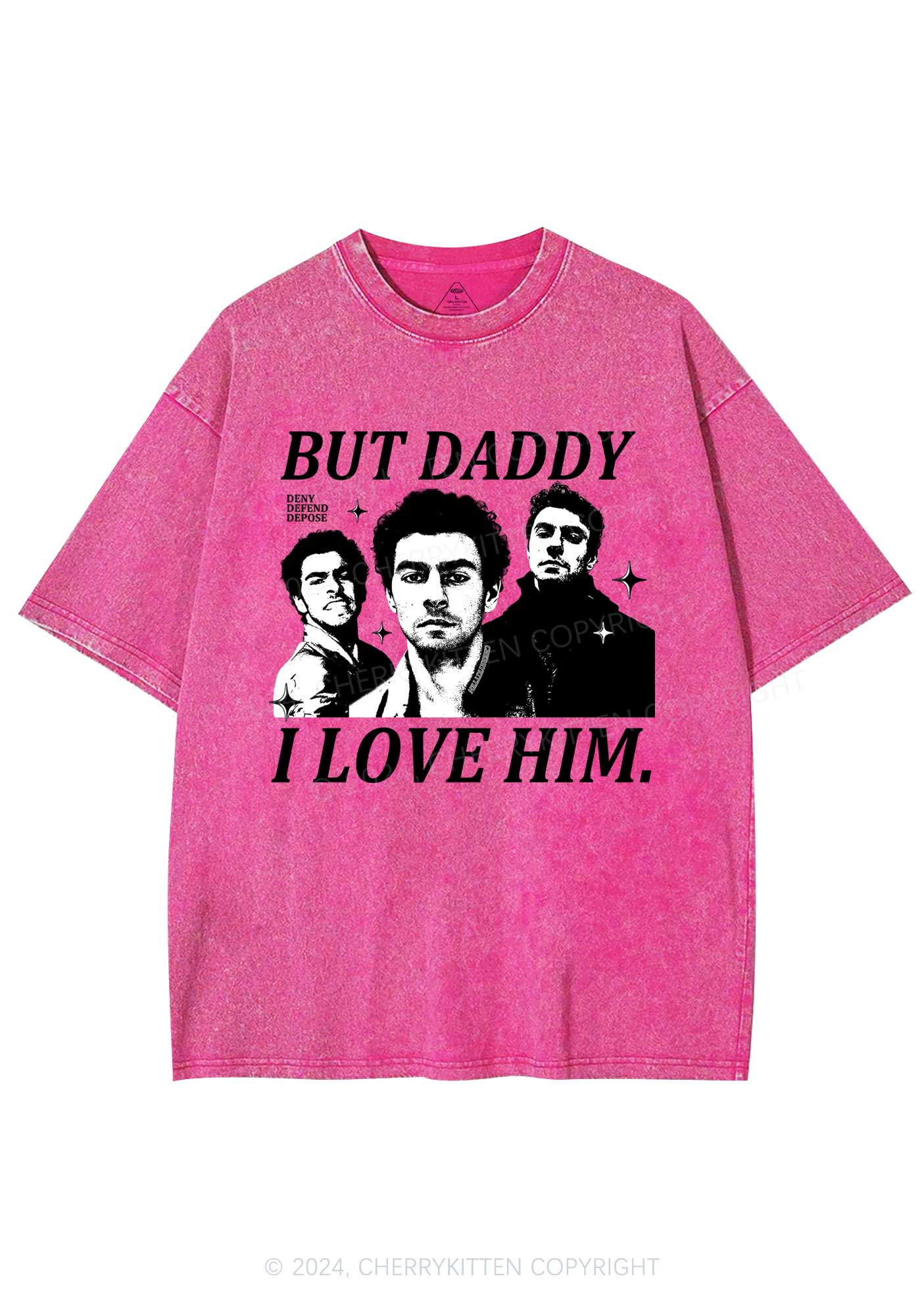 Daddy I Love Luigi Y2K Washed Tee Cherrykitten - Image 4