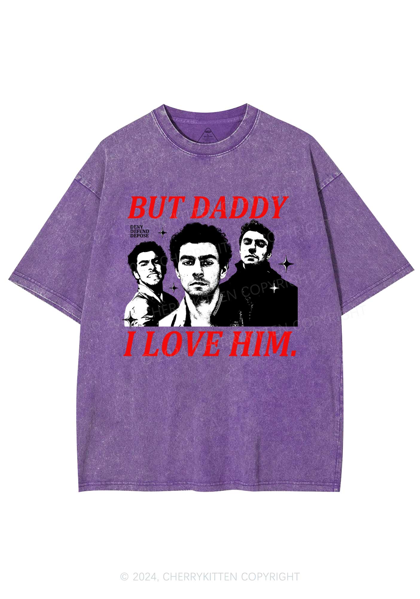 Daddy I Love Luigi Y2K Washed Tee Cherrykitten - Image 5