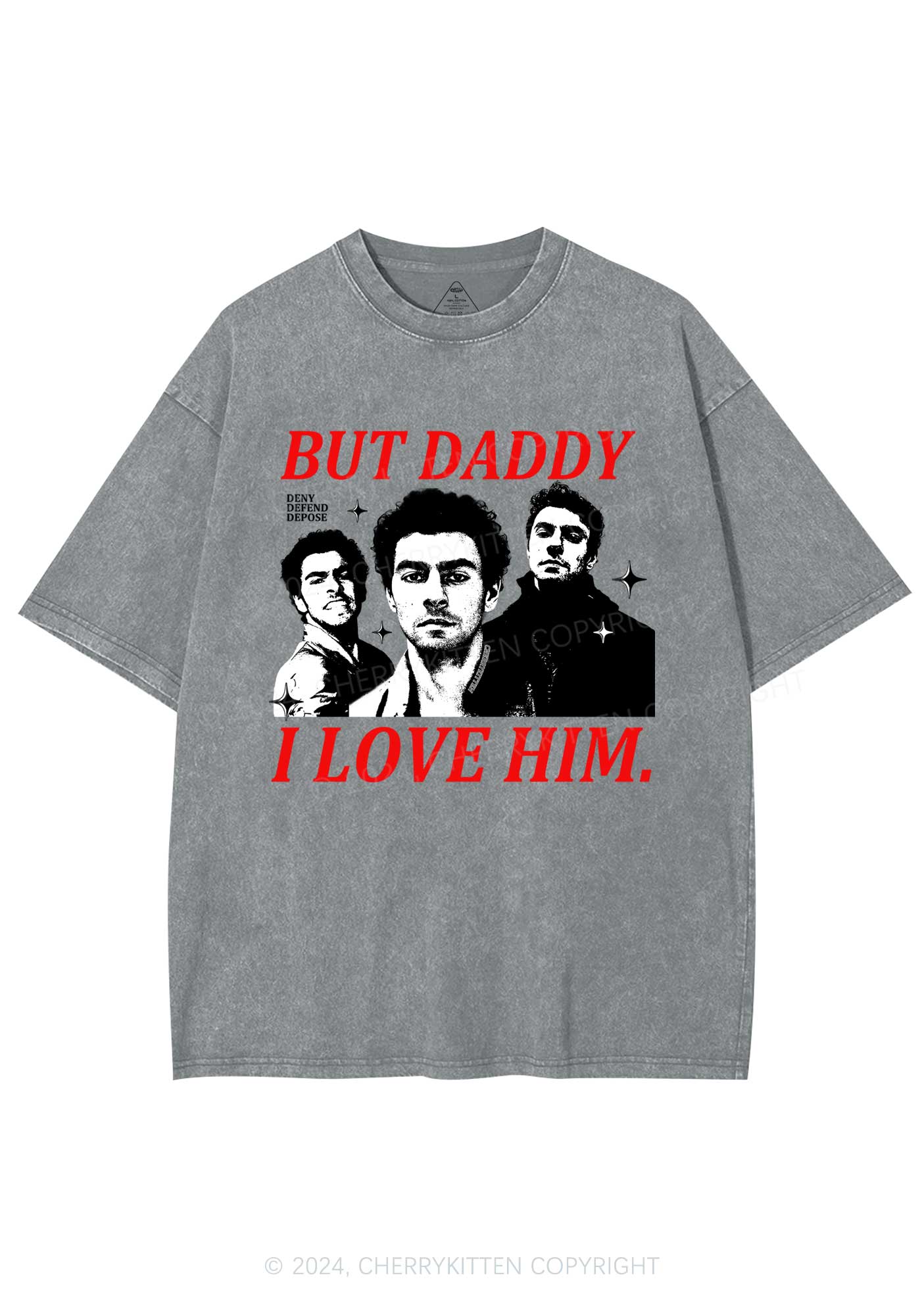 Daddy I Love Luigi Y2K Washed Tee Cherrykitten - Image 6
