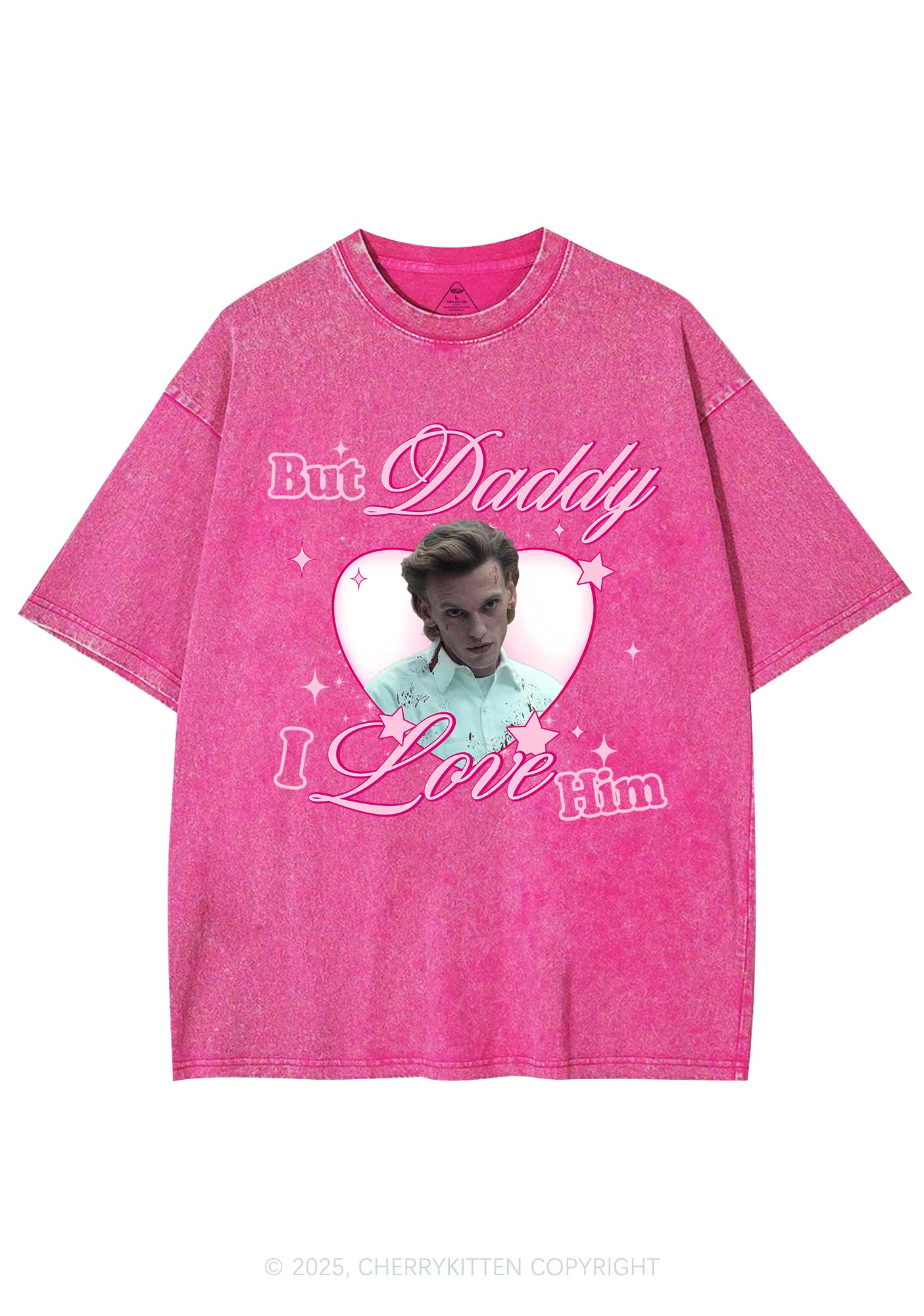 Daddy I Love Number One Y2K Shirts Washed Tee Cherrykitten - Image 5