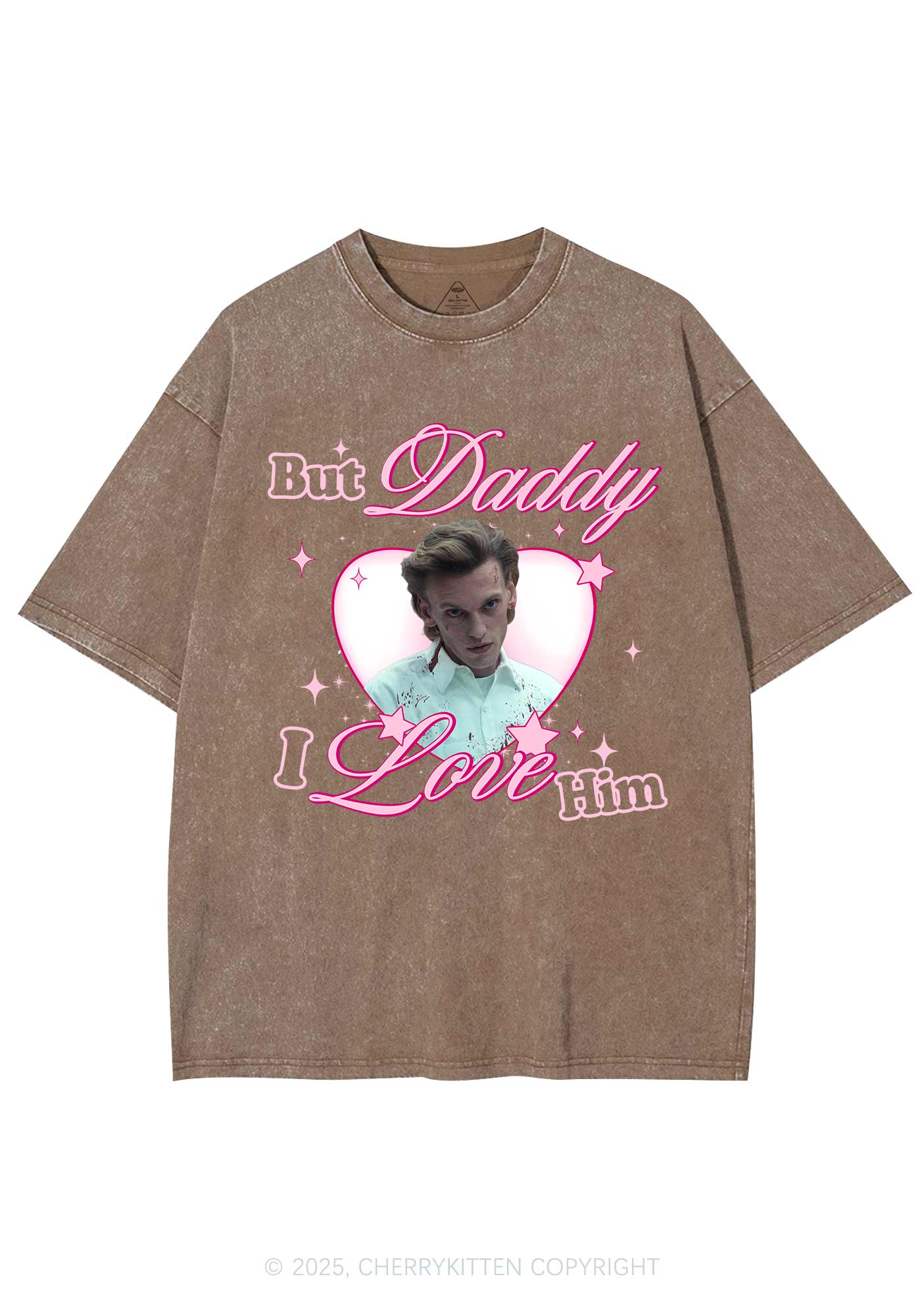 Daddy I Love Number One Y2K Shirts Washed Tee Cherrykitten - Image 6