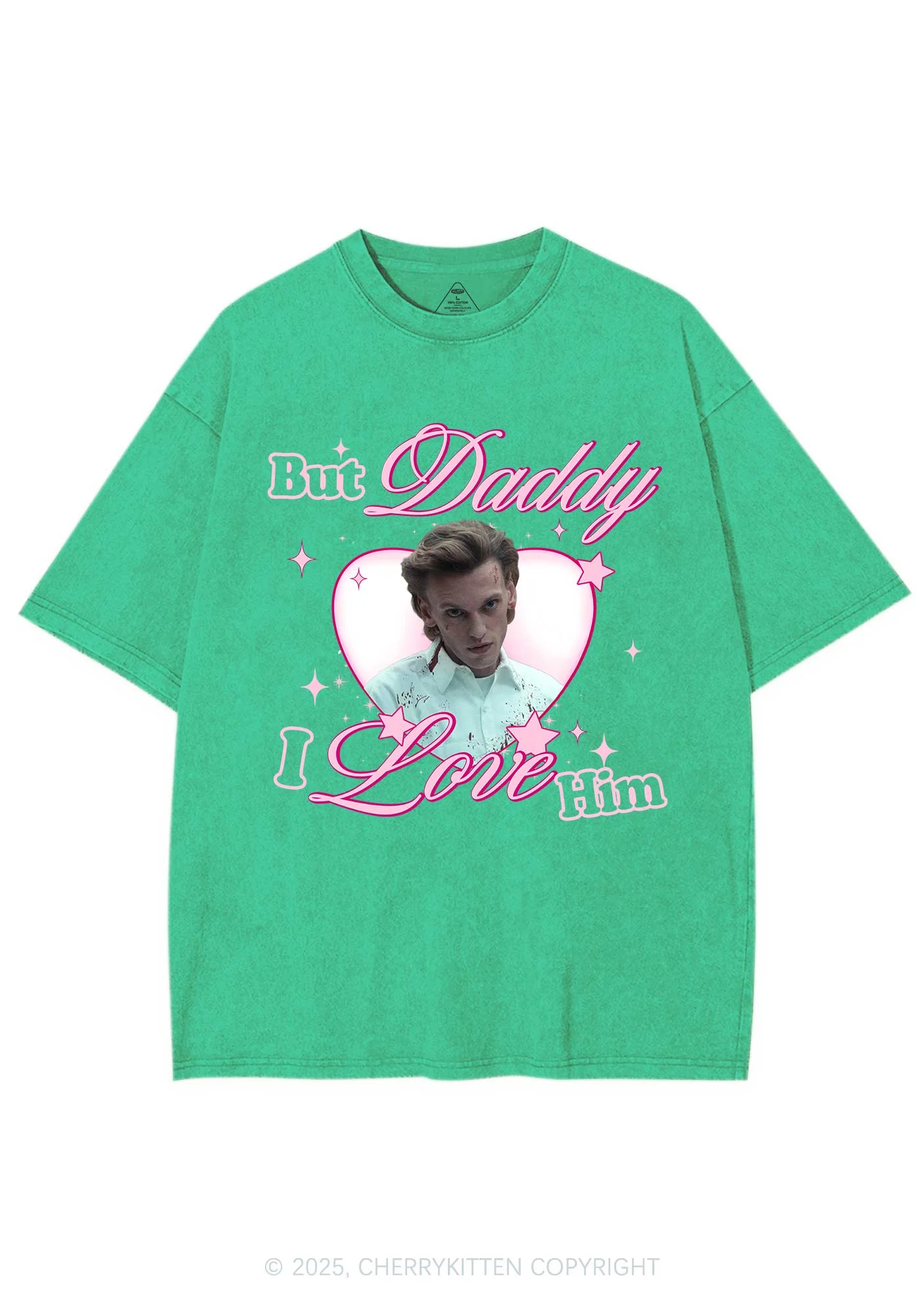 Daddy I Love Number One Y2K Shirts Washed Tee Cherrykitten - Image 8