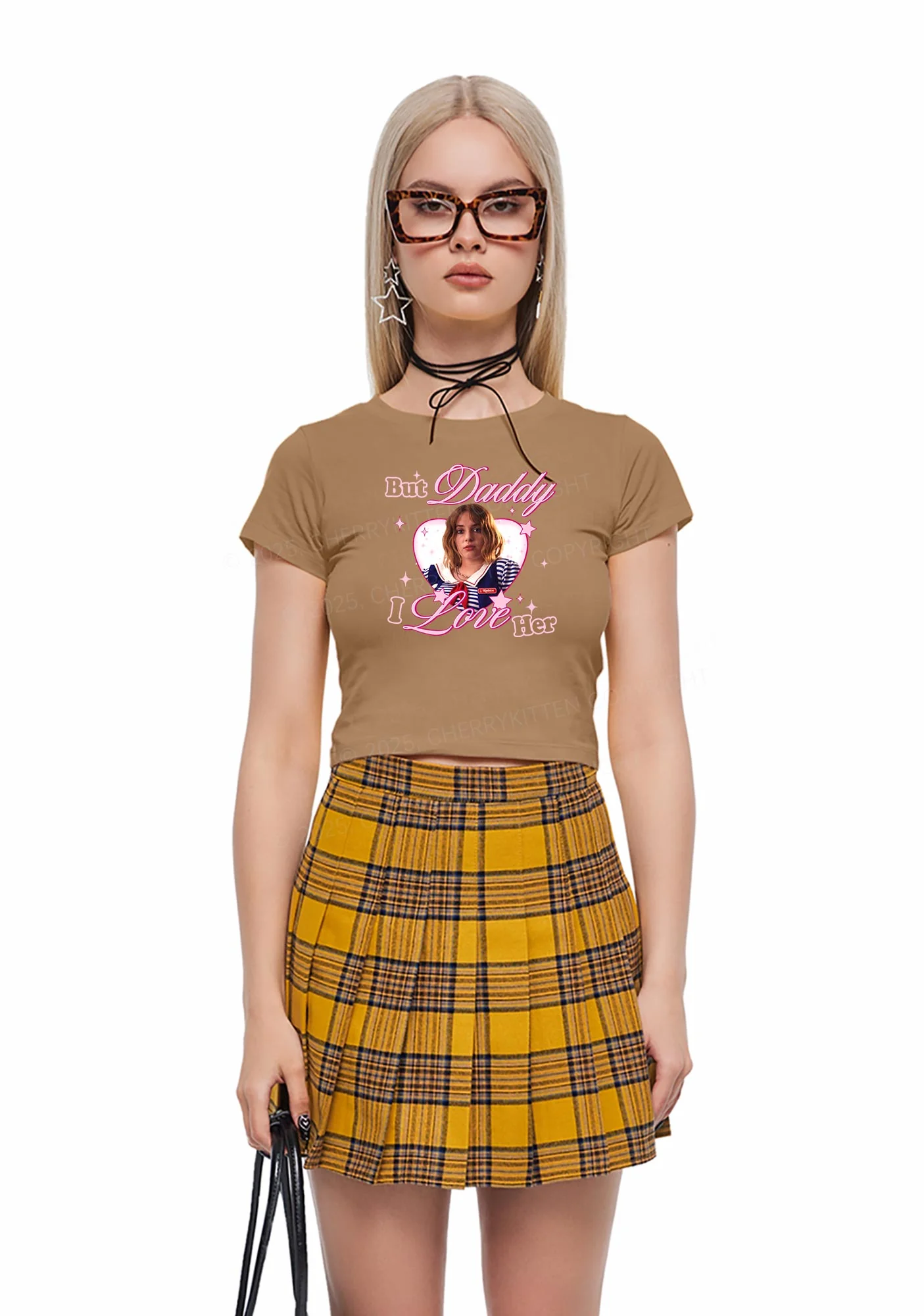 Daddy I Love RB Pride Y2K Baby Tee Cherrykitten - Image 2
