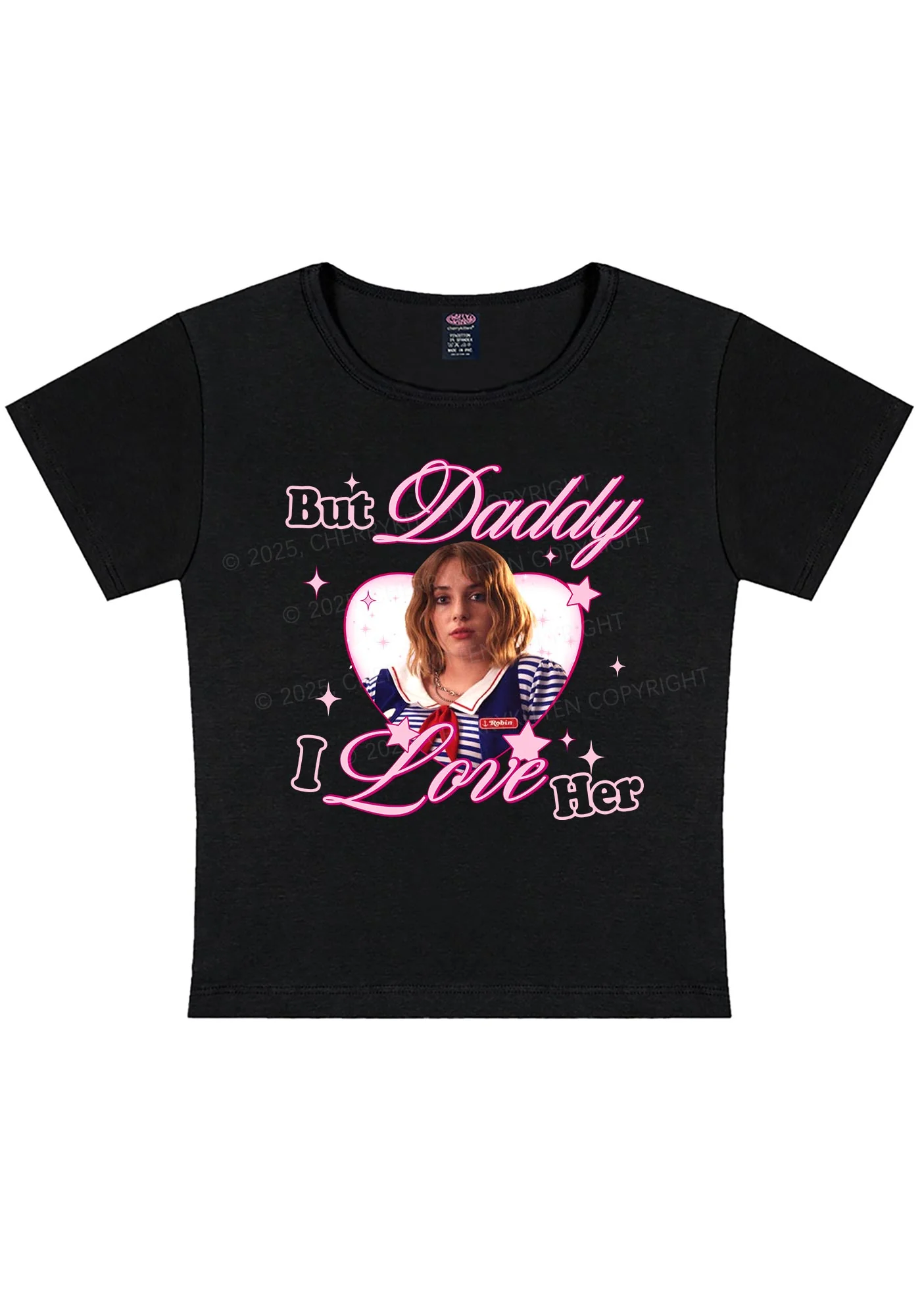 Daddy I Love RB Pride Y2K Baby Tee Cherrykitten - Image 3