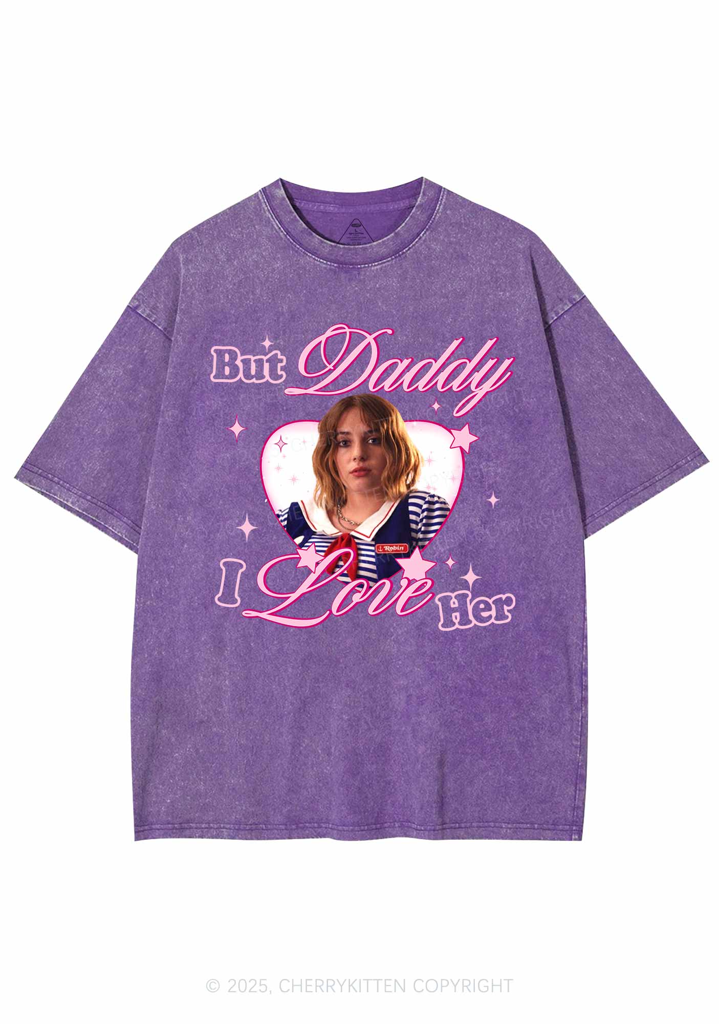 Daddy I Love RB Pride Y2K Shirts Washed Tee Cherrykitten - Image 4