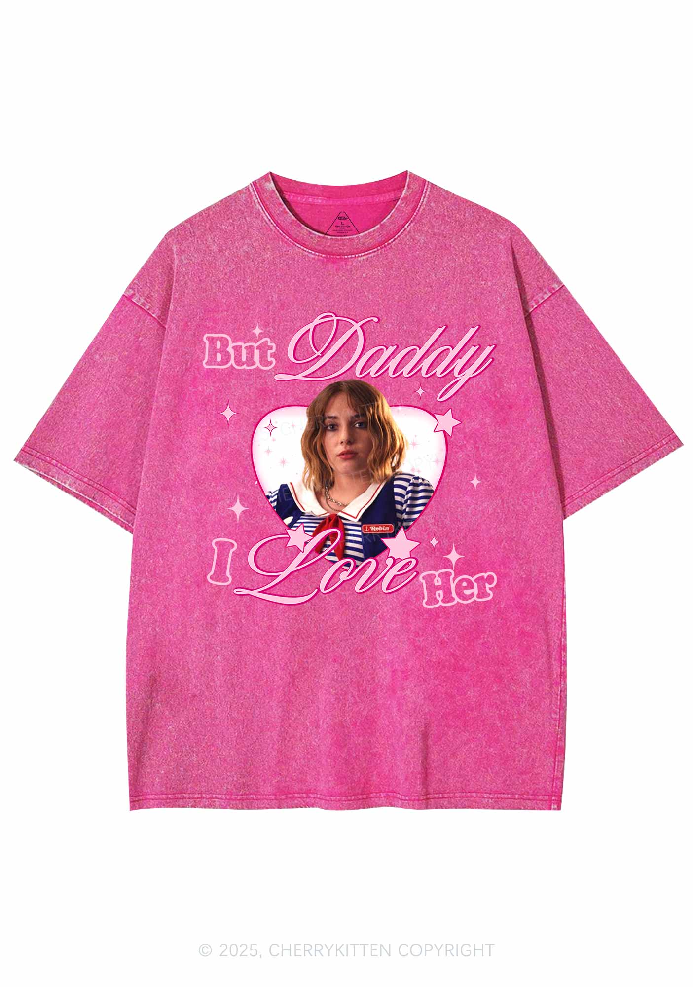Daddy I Love RB Pride Y2K Shirts Washed Tee Cherrykitten - Image 5