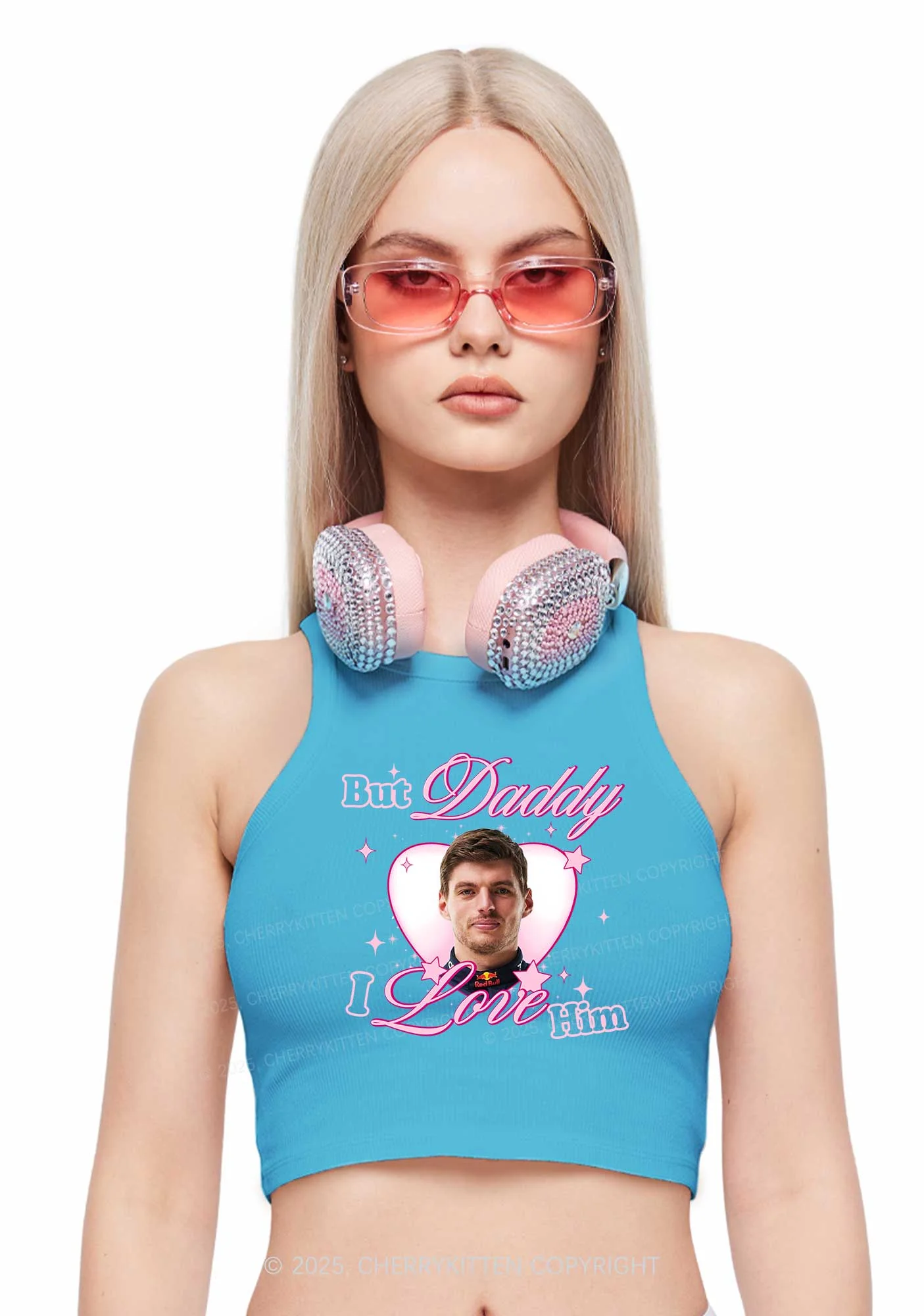 Daddy I Love The Driver Y2K Crop Tank Top Cherrykitten - Image 2