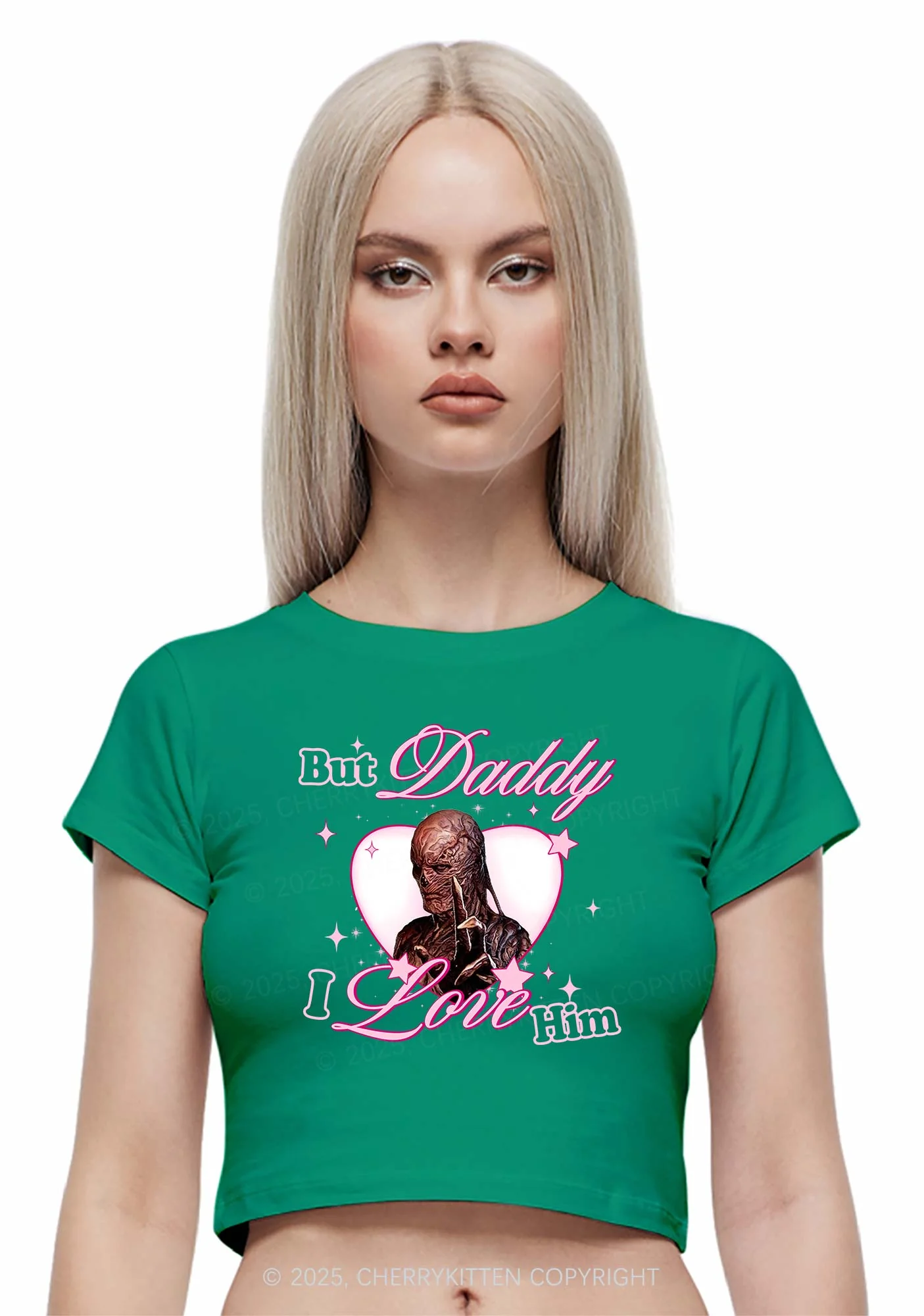 Daddy I Love VN Y2K Baby Tee Cherrykitten - Image 2
