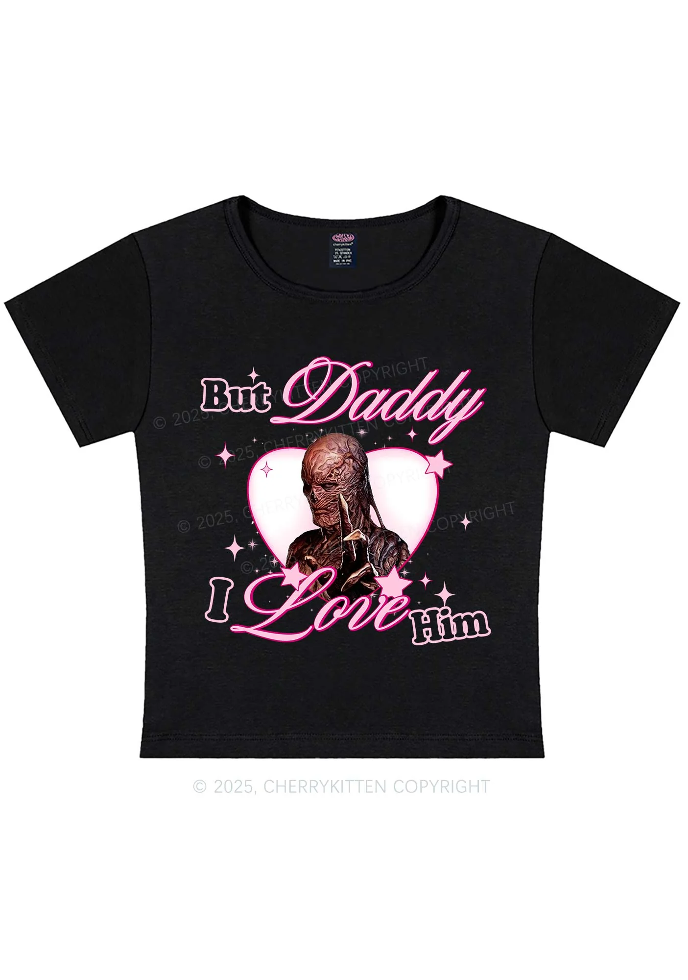 Daddy I Love VN Y2K Baby Tee Cherrykitten - Image 3