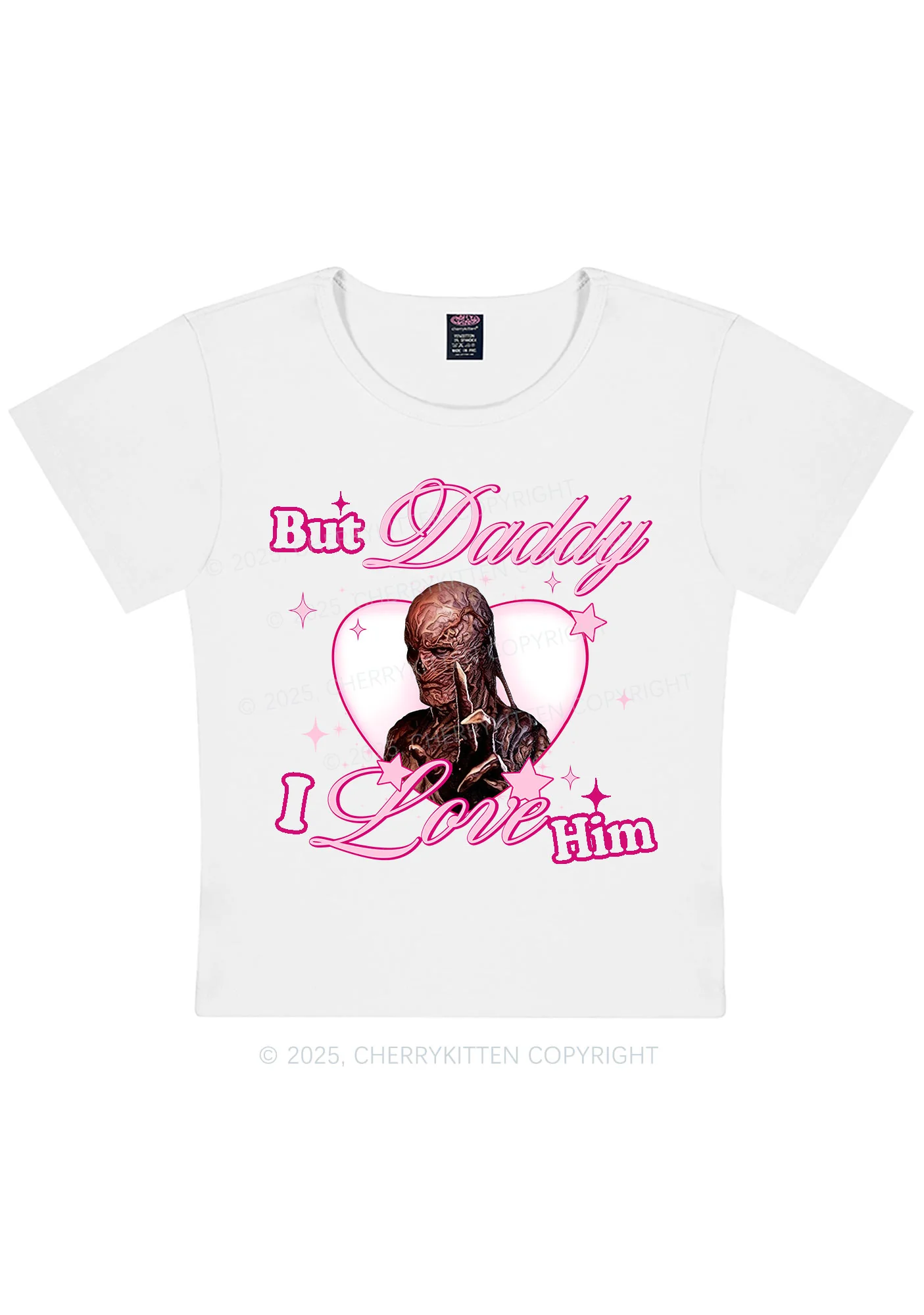 Daddy I Love VN Y2K Baby Tee Cherrykitten - Image 4