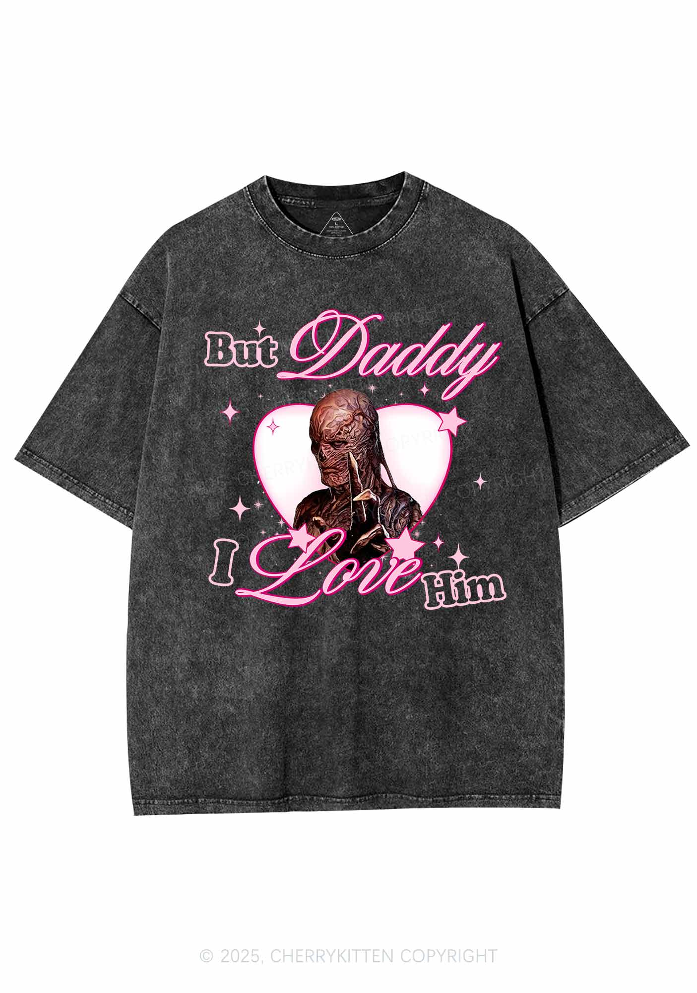Daddy I Love VN Y2K Shirts Washed Tee Cherrykitten - Image 3