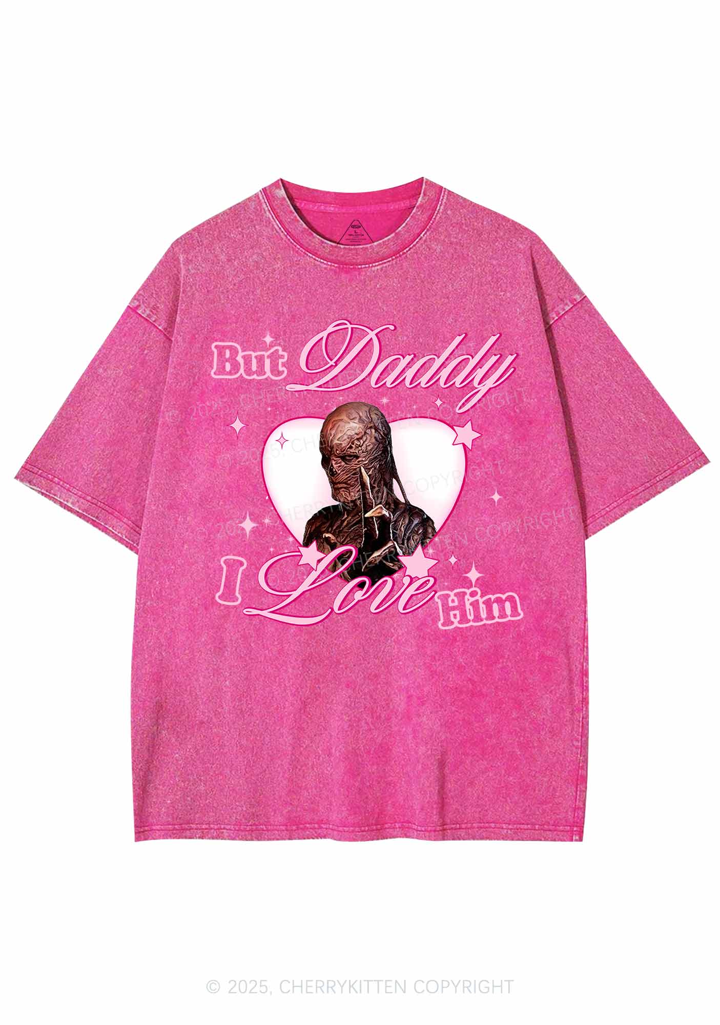 Daddy I Love VN Y2K Shirts Washed Tee Cherrykitten - Image 4