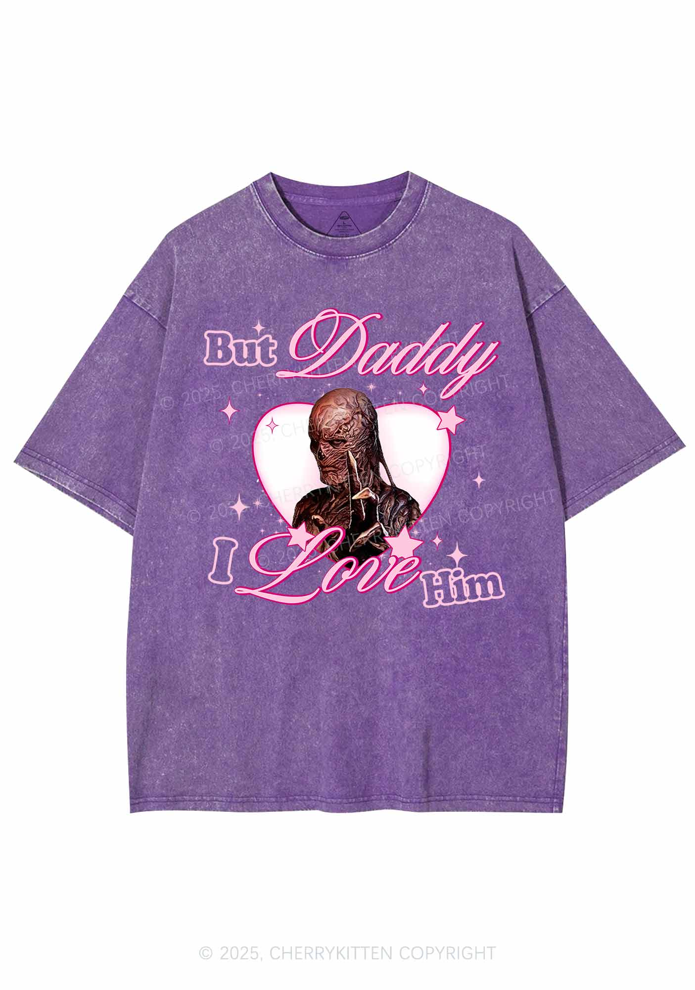 Daddy I Love VN Y2K Shirts Washed Tee Cherrykitten - Image 5