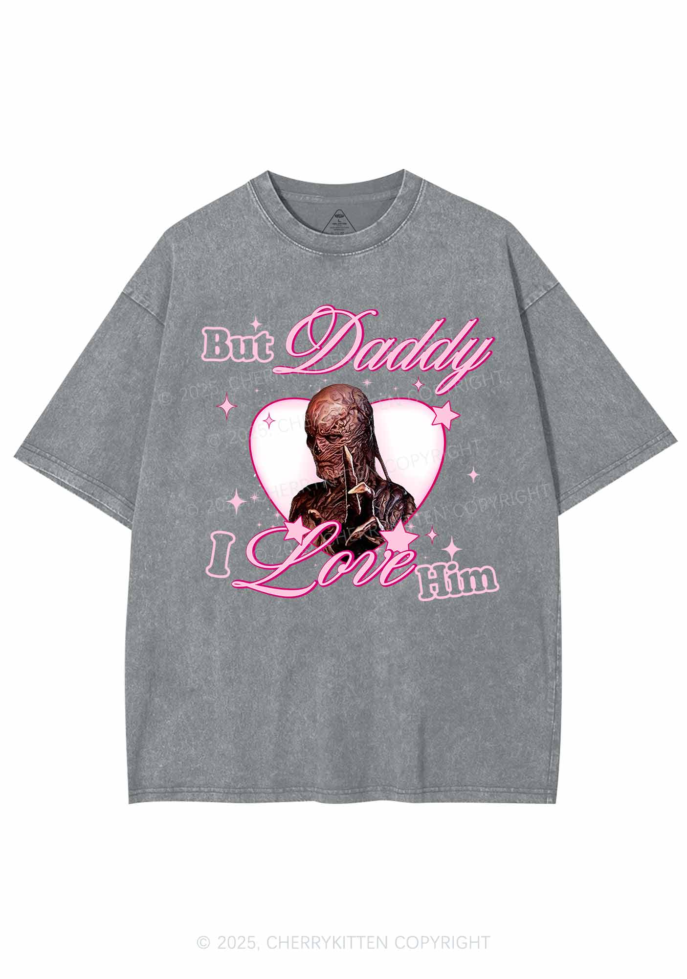 Daddy I Love VN Y2K Shirts Washed Tee Cherrykitten - Image 7