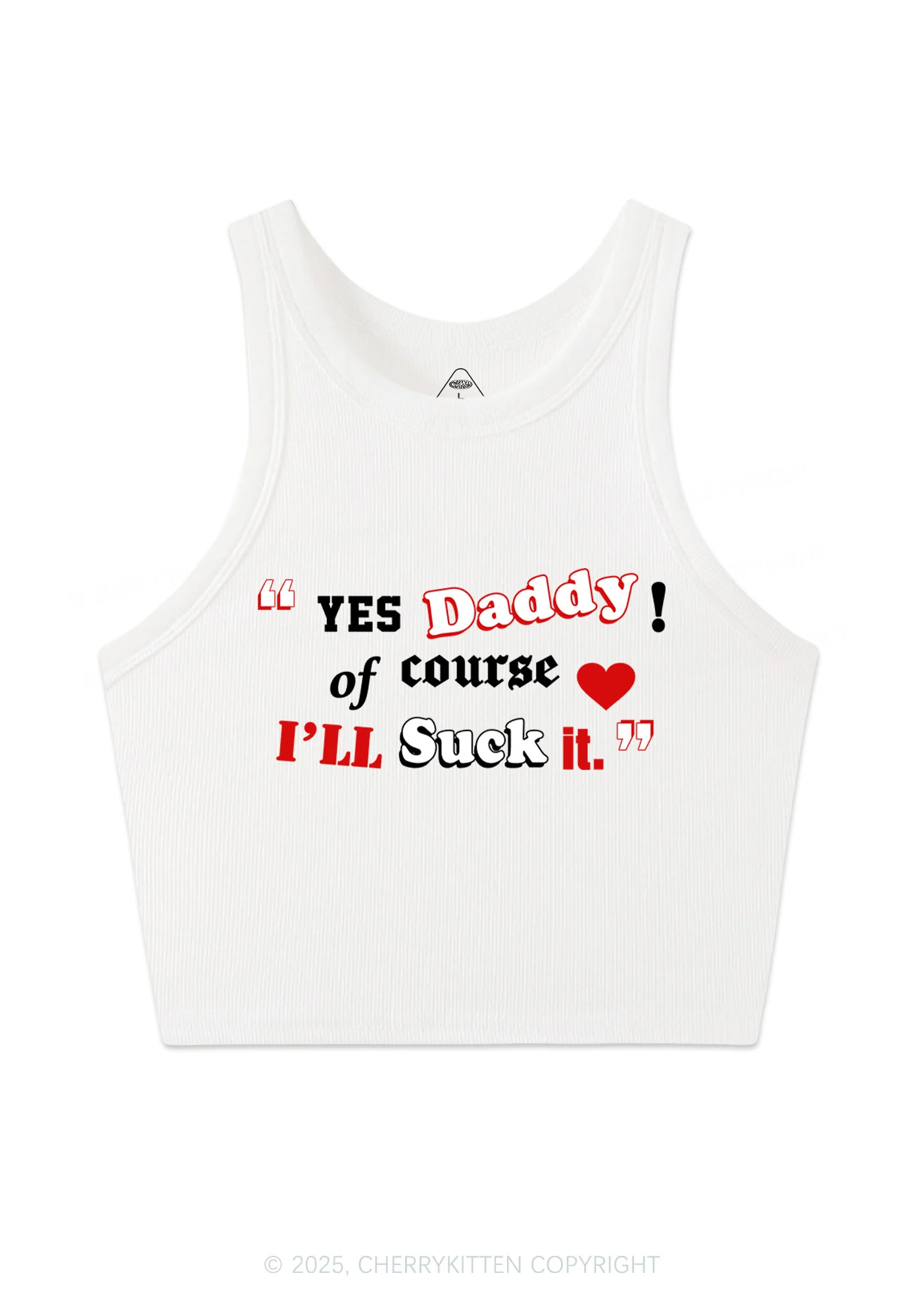 Daddy Suck It Y2K Crop Tank Top Cherrykitten - Image 3