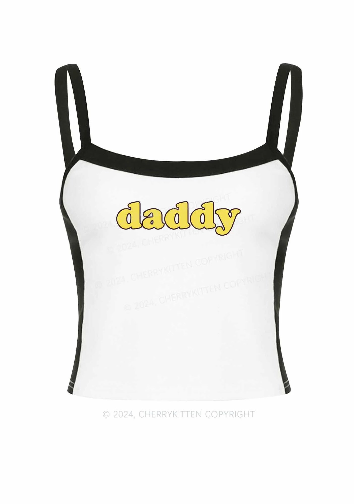 Daddy Y2K Color Block Crop Cami Top Cherrykitten - Image 3