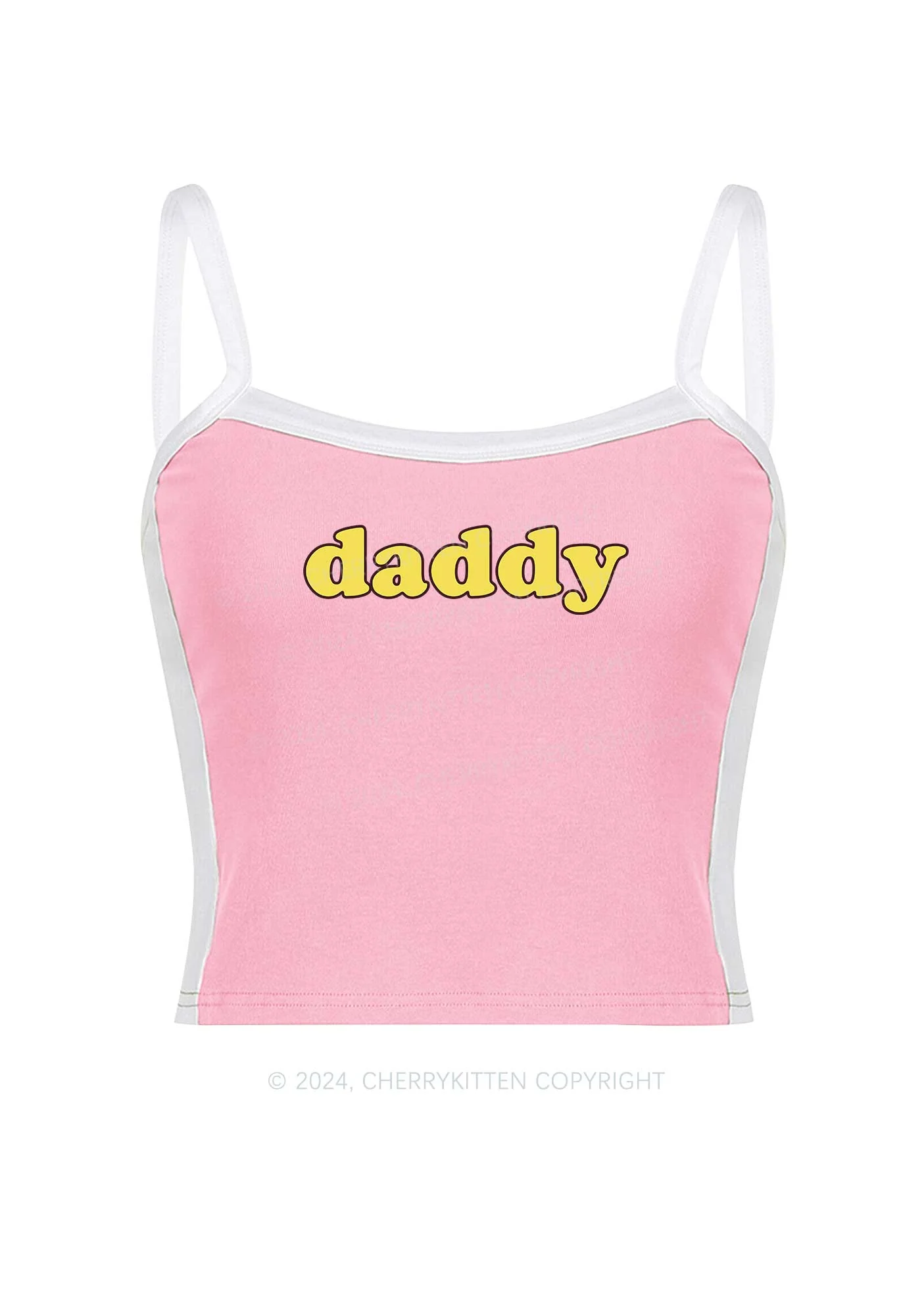 Daddy Y2K Color Block Crop Cami Top Cherrykitten - Image 4