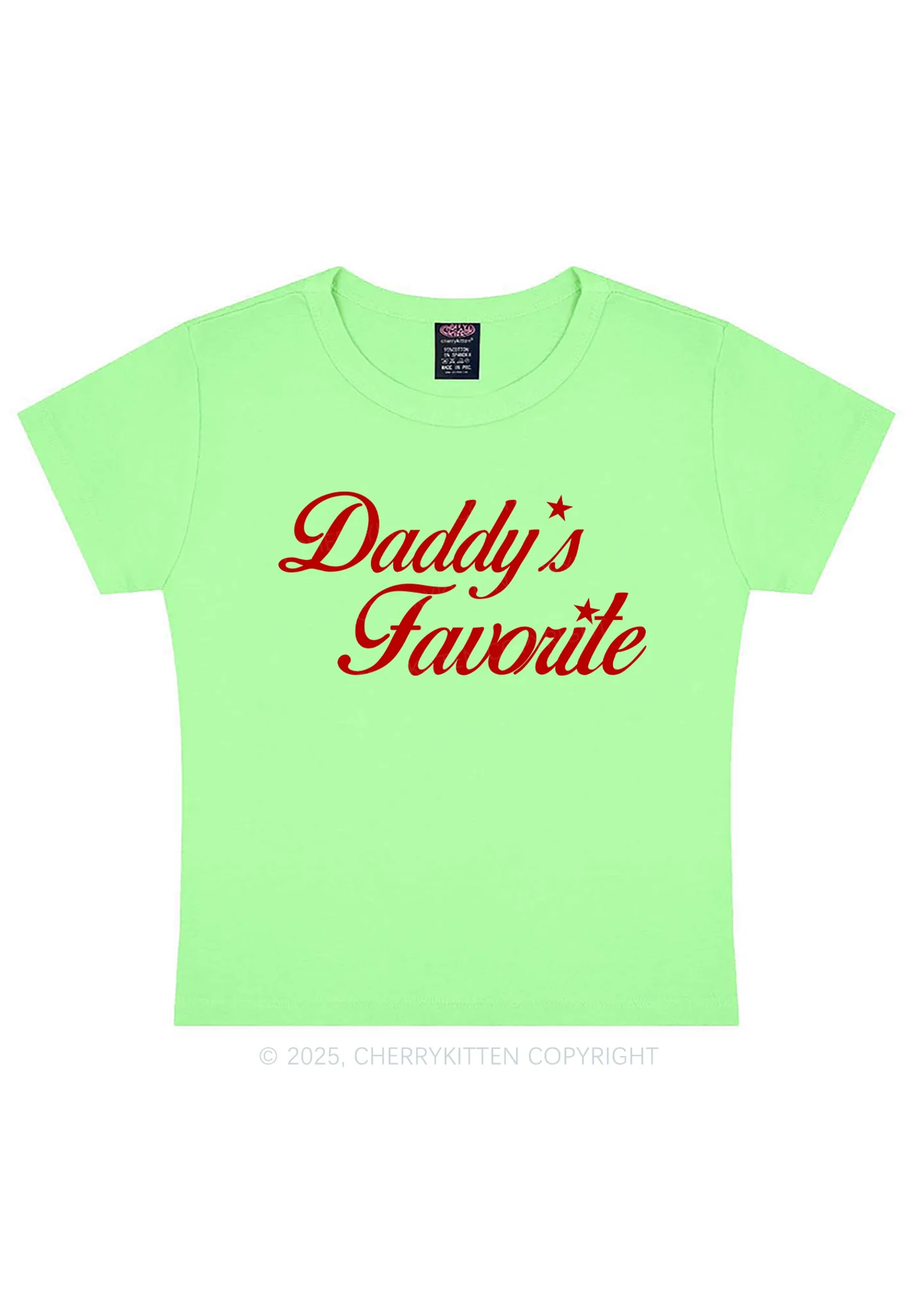 Daddys Favorite Y2K Baby Tee Cherrykitten - Image 12