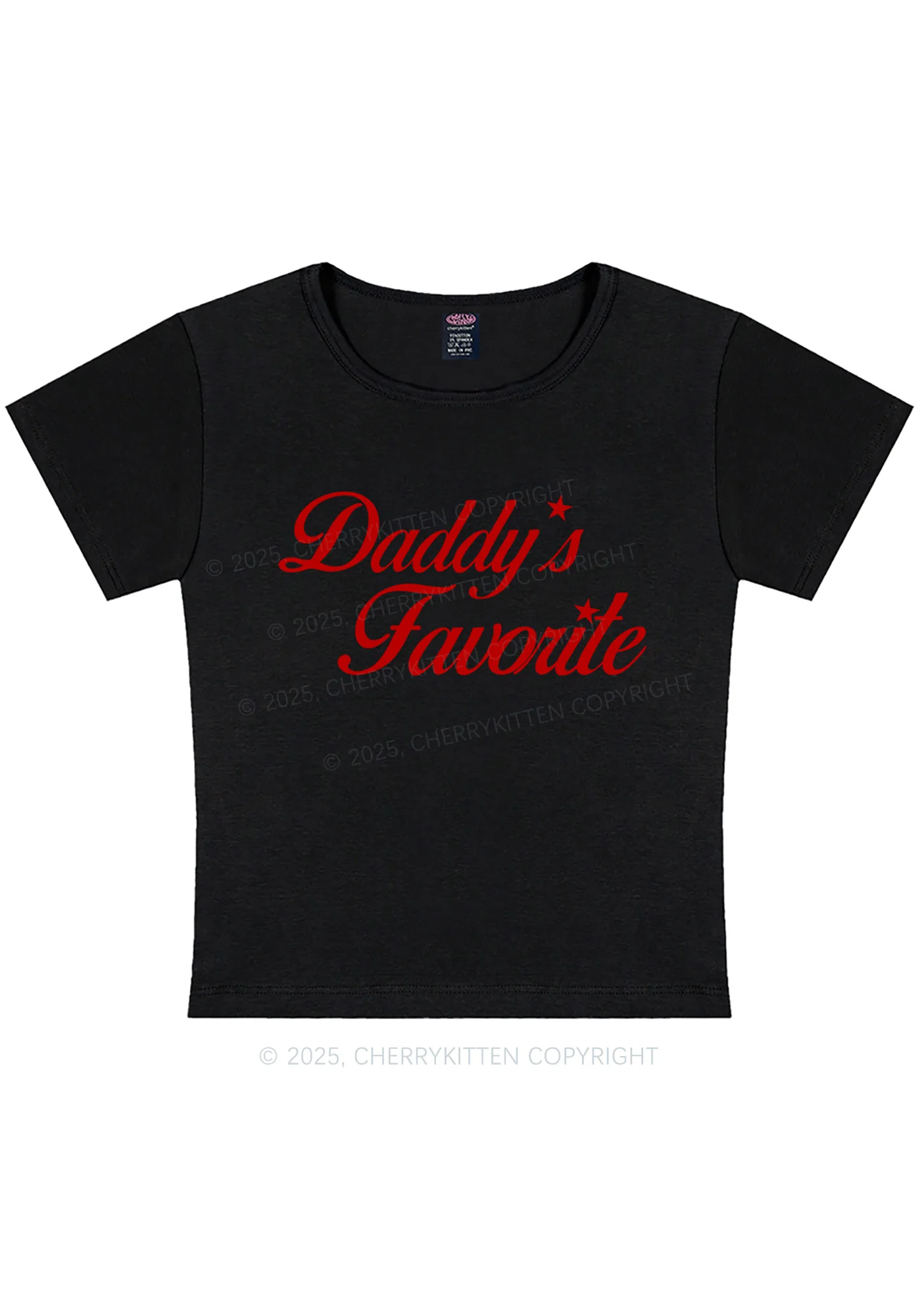 Daddys Favorite Y2K Baby Tee Cherrykitten - Image 3