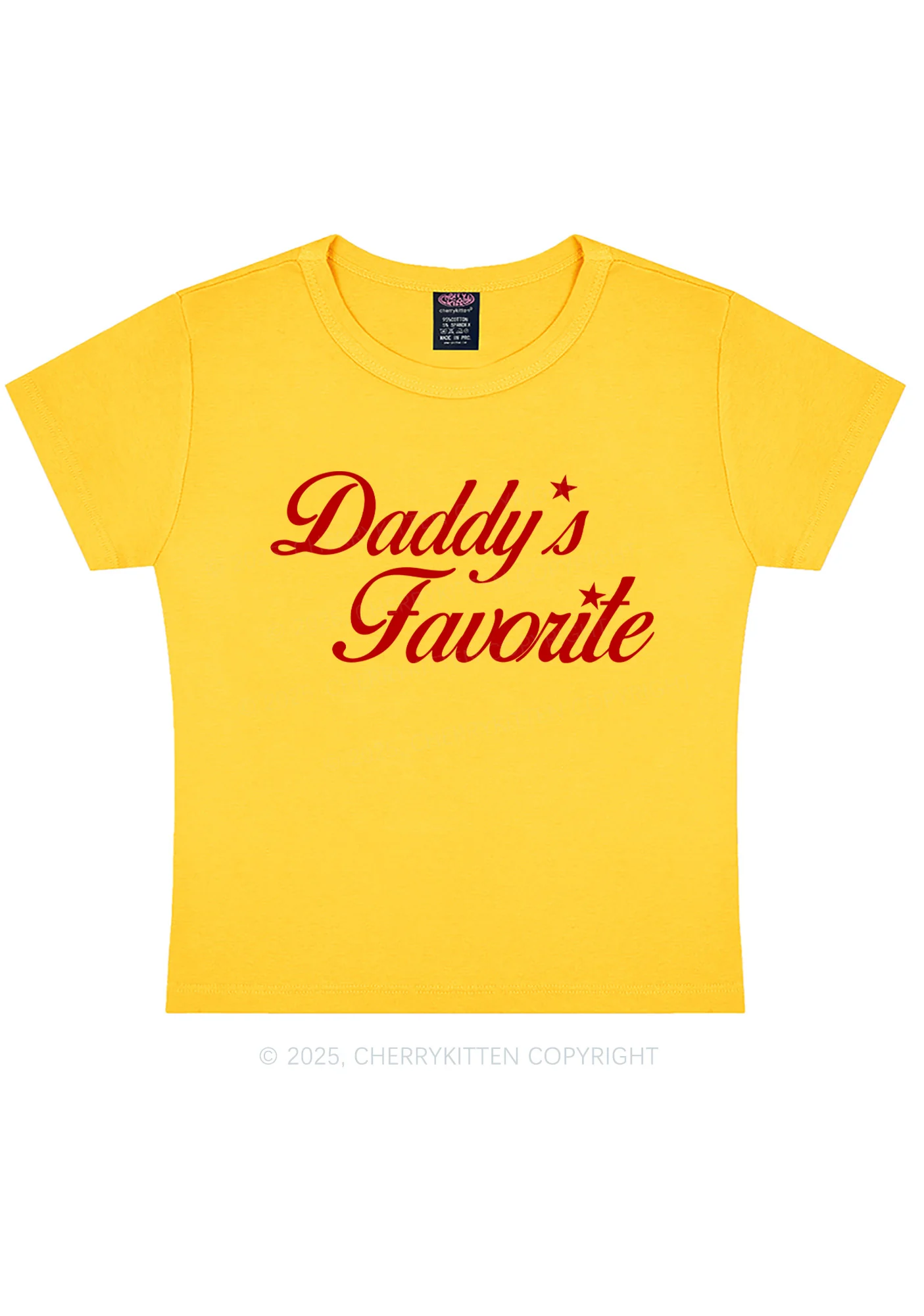 Daddys Favorite Y2K Baby Tee Cherrykitten - Image 4