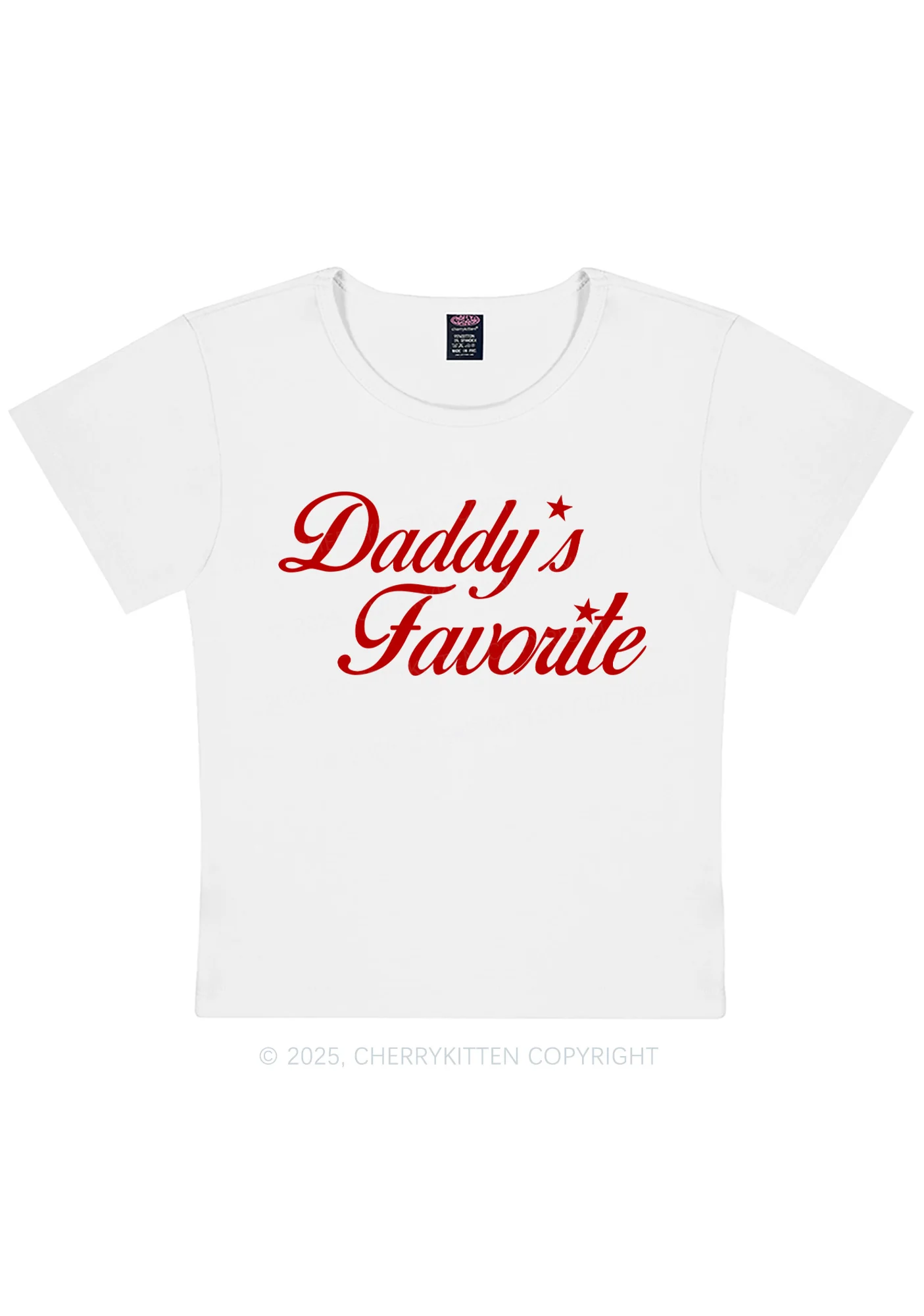 Daddys Favorite Y2K Baby Tee Cherrykitten - Image 5