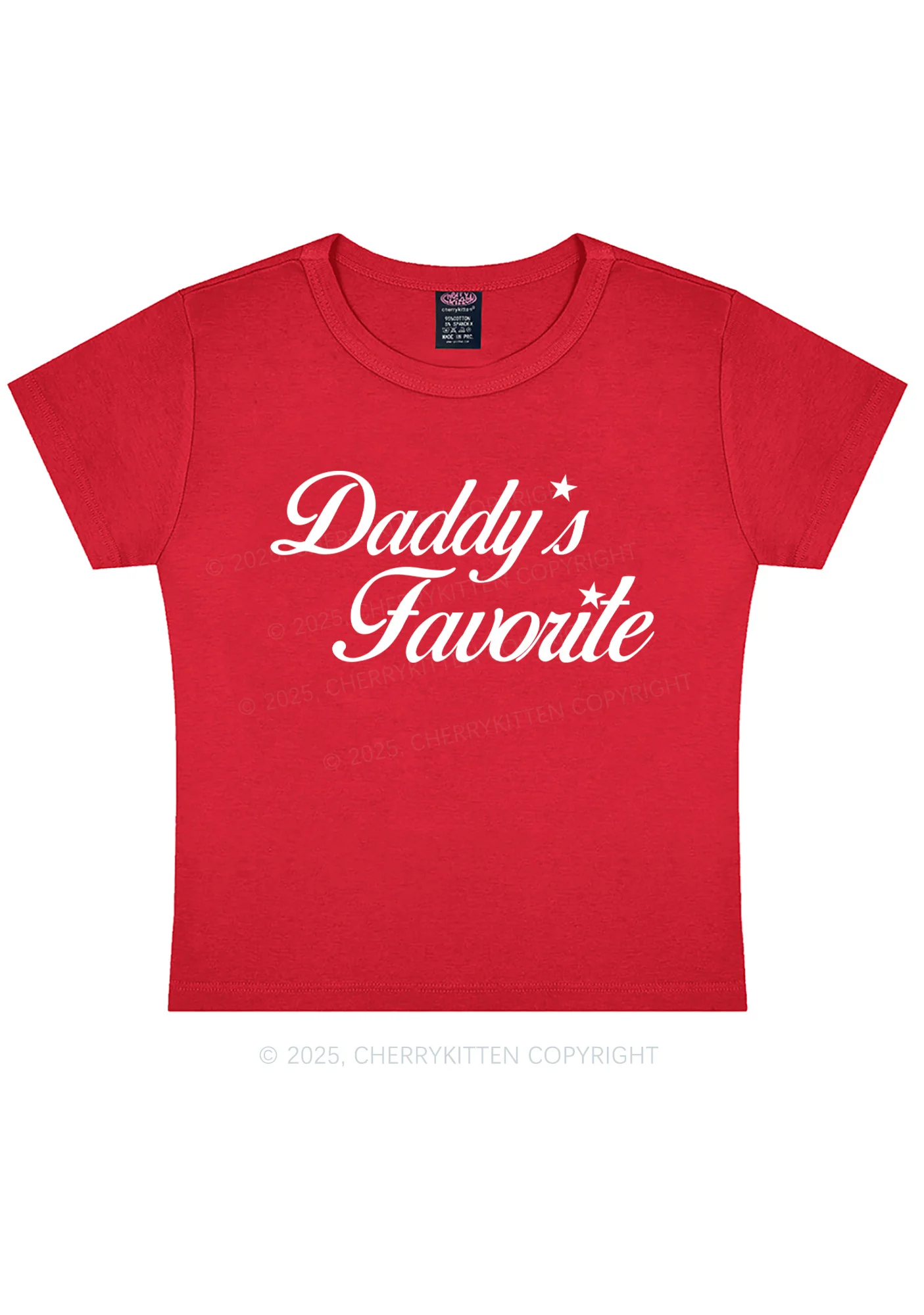 Daddys Favorite Y2K Baby Tee Cherrykitten - Image 6