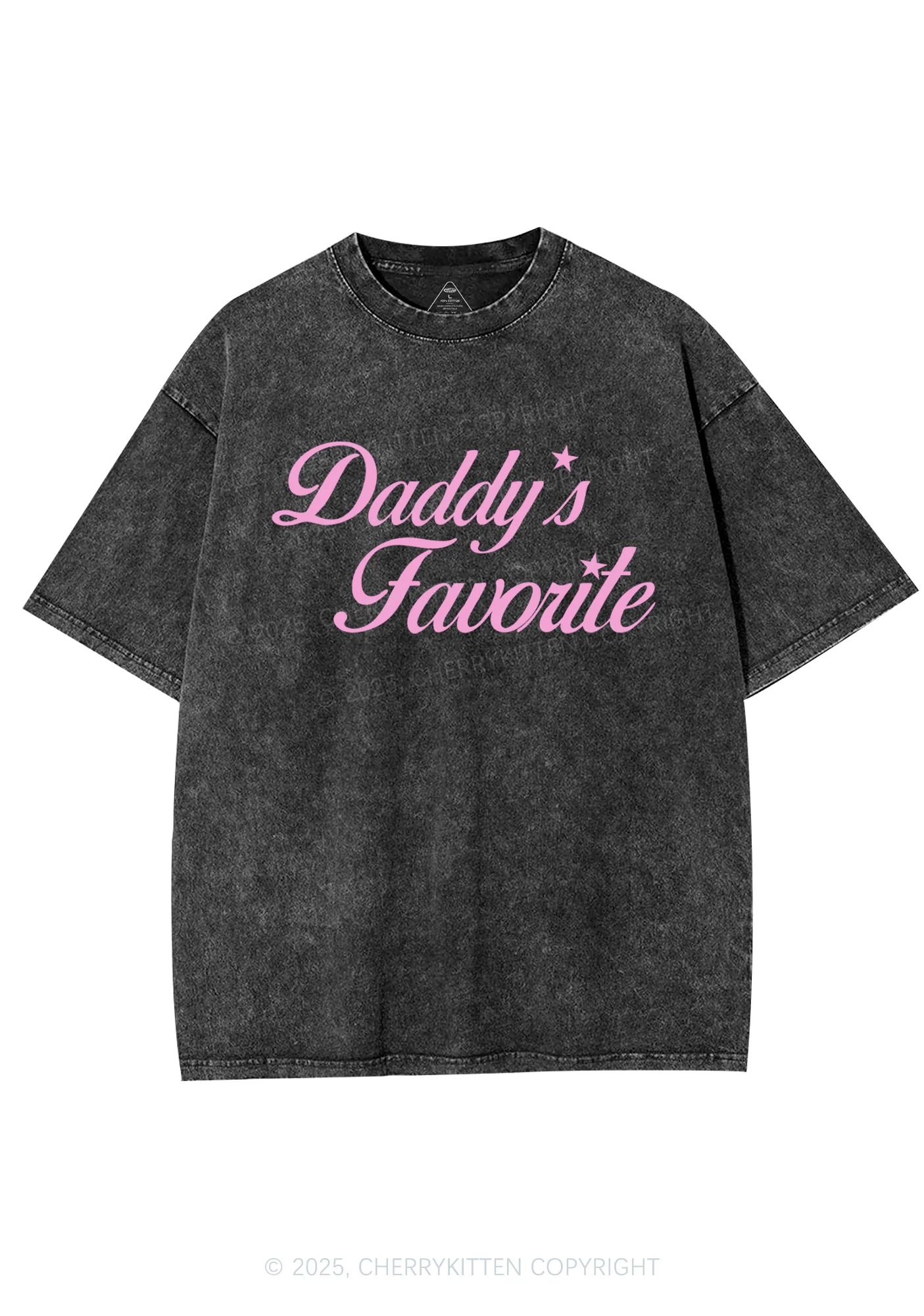Daddys Favorite Y2K Shirts Washed Tee Cherrykitten - Image 3