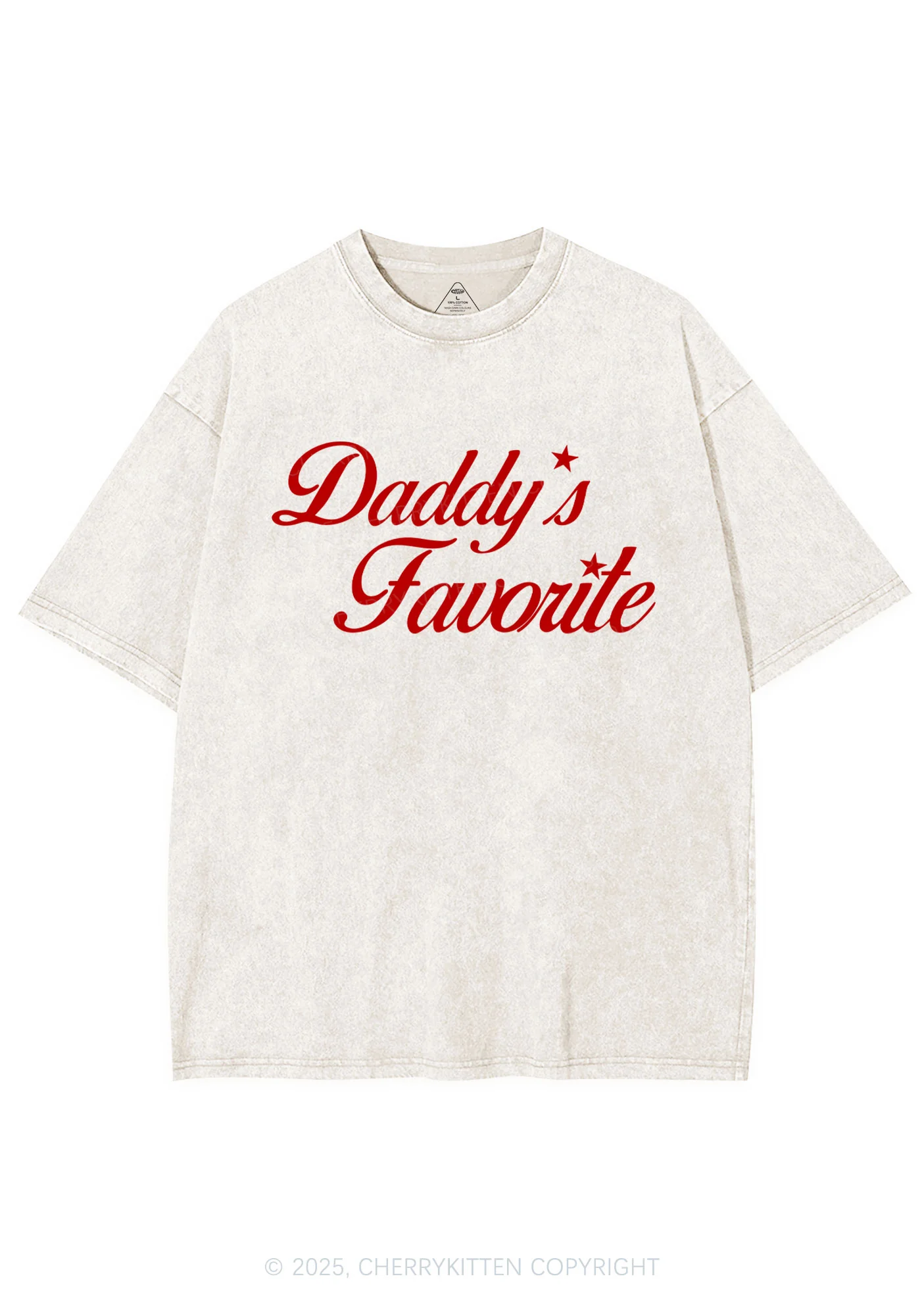 Daddys Favorite Y2K Shirts Washed Tee Cherrykitten - Image 4