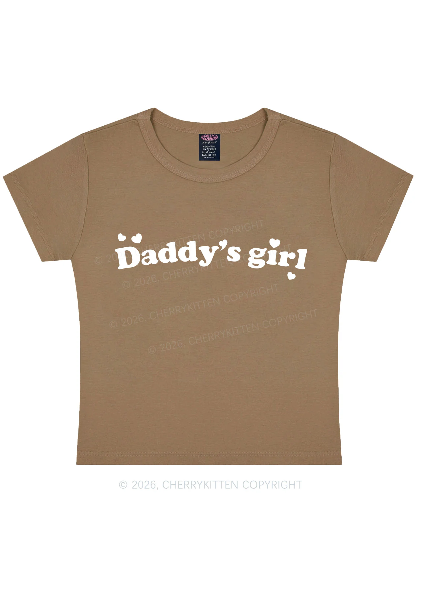 Daddys Girl Valentine's Day Y2K Baby Tee Cherrykitten - Image 10