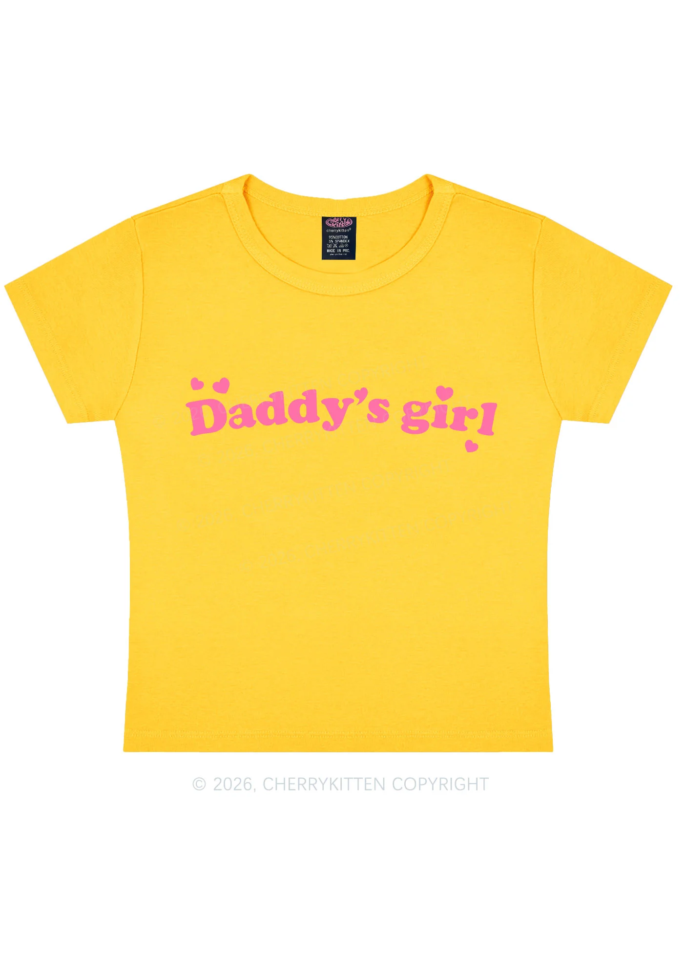 Daddys Girl Valentine's Day Y2K Baby Tee Cherrykitten - Image 8