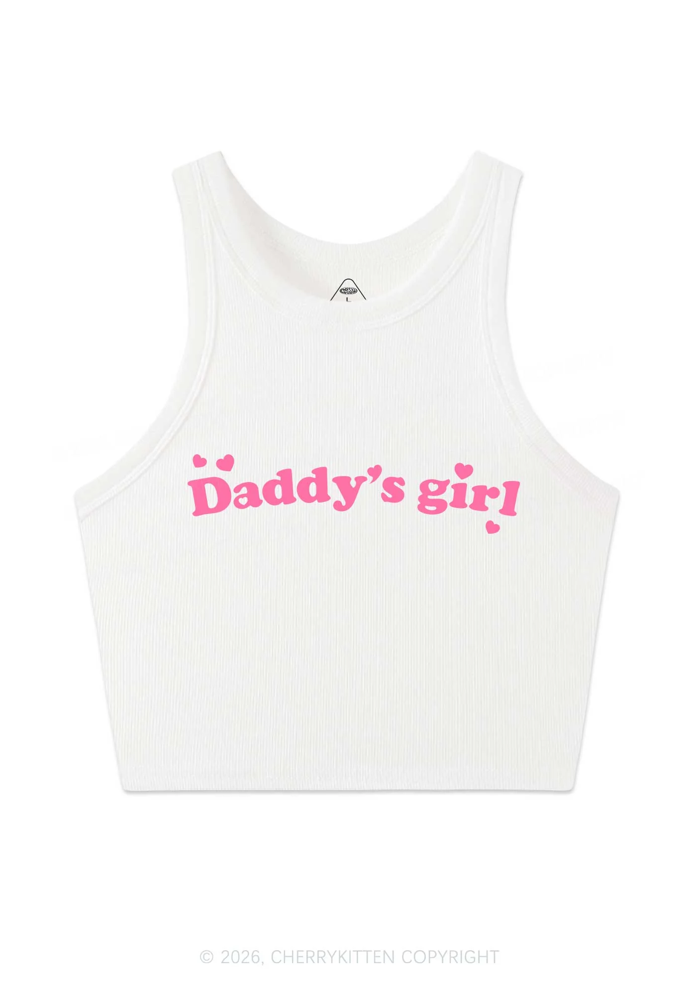 Daddys Girl Valentine's Day Y2K Crop Tank Top Cherrykitten - Image 3