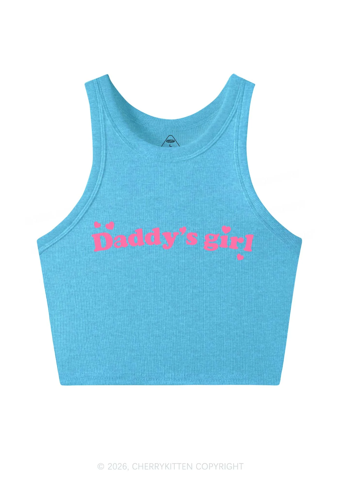 Daddys Girl Valentine's Day Y2K Crop Tank Top Cherrykitten - Image 4