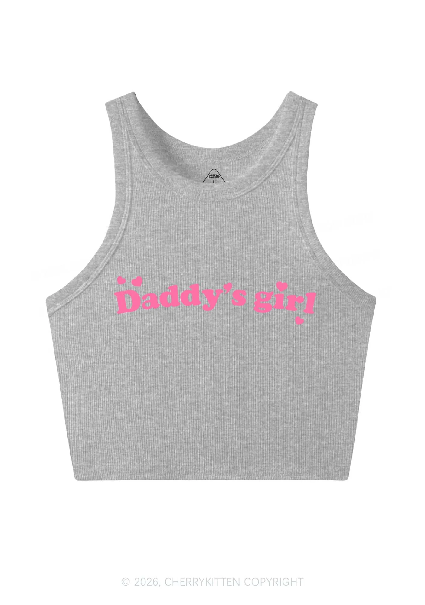Daddys Girl Valentine's Day Y2K Crop Tank Top Cherrykitten - Image 5