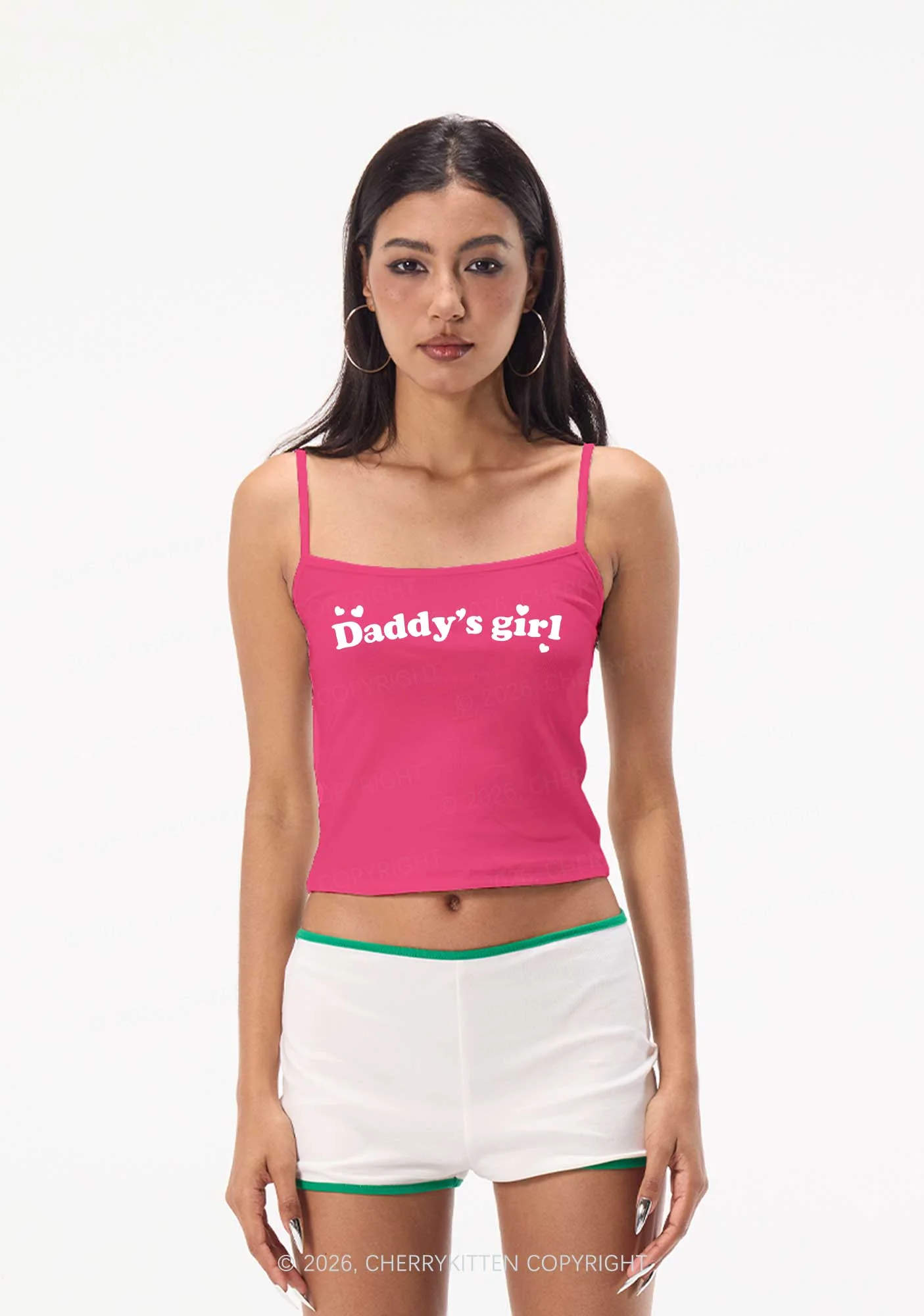 Daddys Girl Valentine's Day Y2K Spaghetti Strap Cami Cherrykitten - Image 2