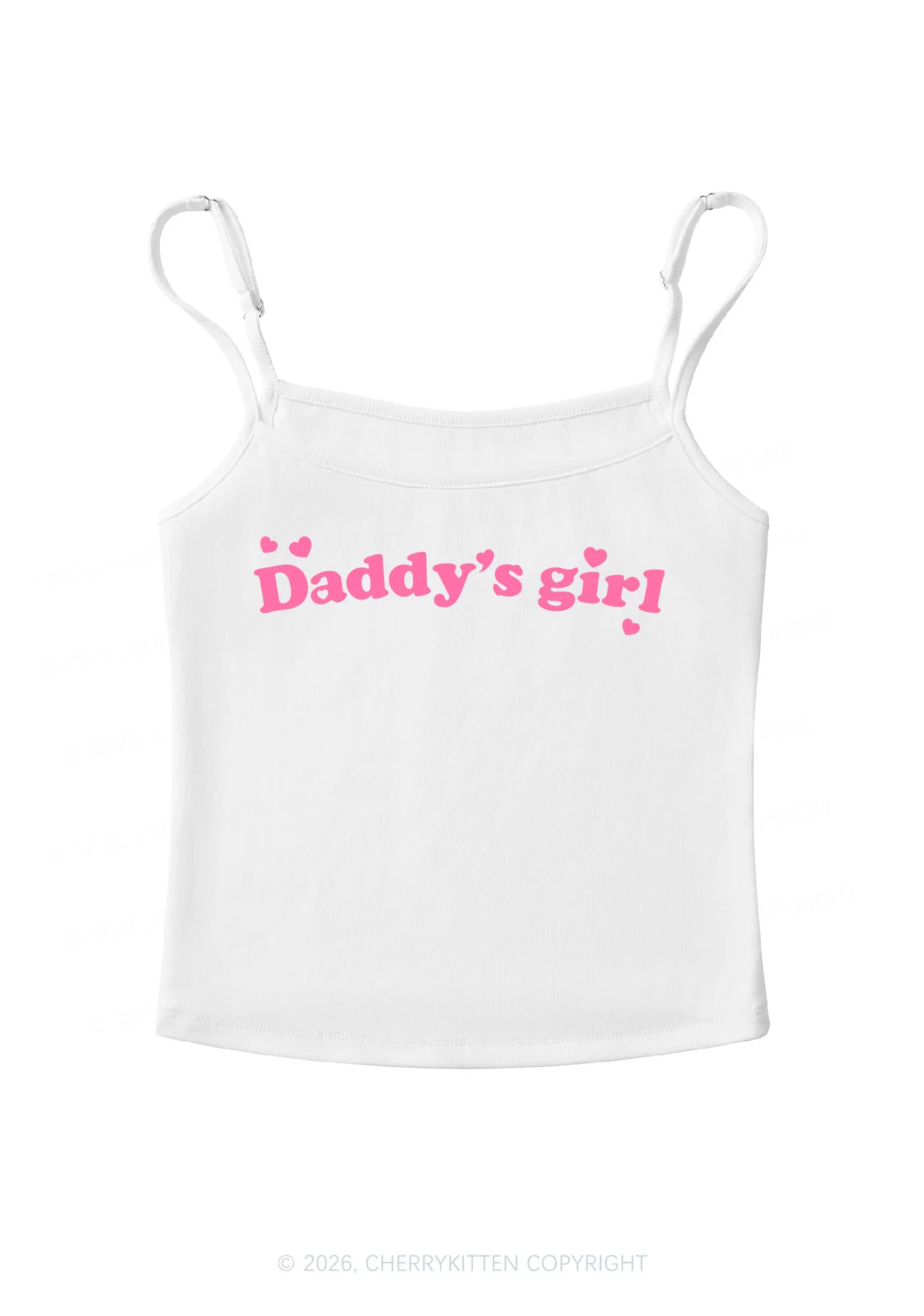 Daddys Girl Valentine's Day Y2K Spaghetti Strap Cami Cherrykitten - Image 3
