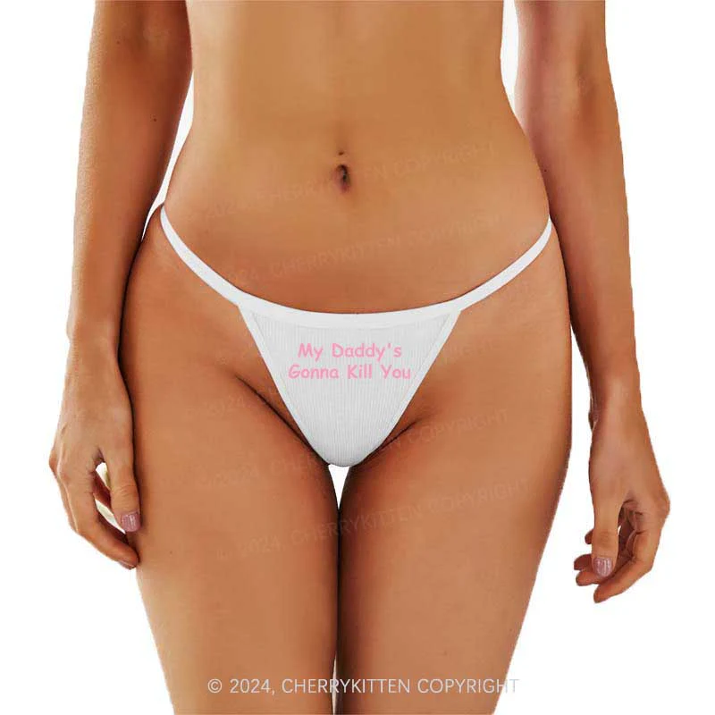 Daddy's Gonna Kill You Y2K Flat String Thong Cherrykitten - Image 3