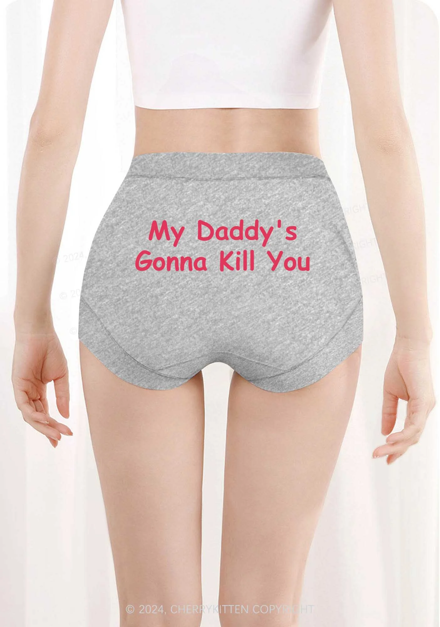 Daddy's Gonna Kill You Y2K Mid Rise Waist Boyshort Cherrykitten - Image 3