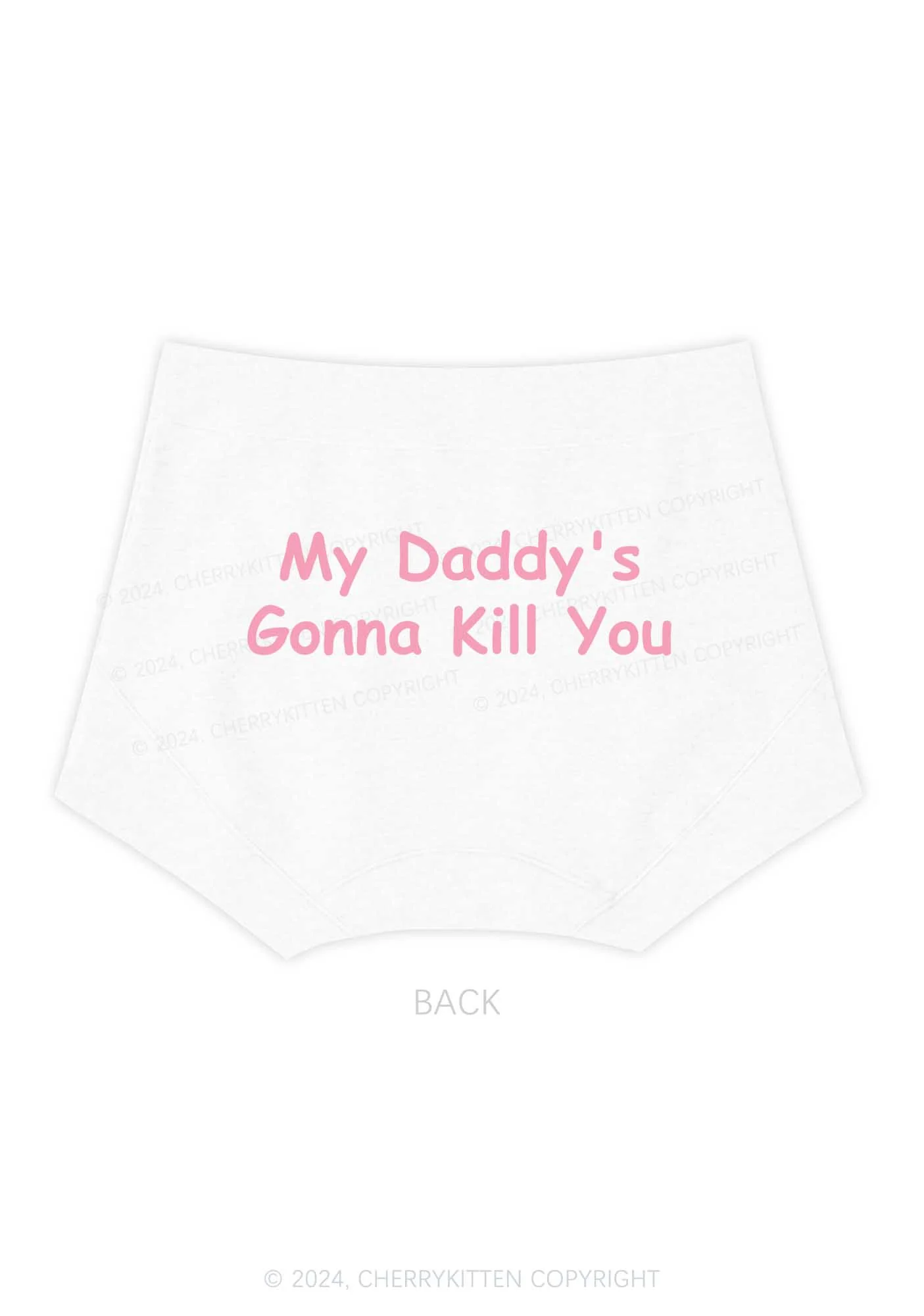 Daddy's Gonna Kill You Y2K Mid Rise Waist Boyshort Cherrykitten - Image 4