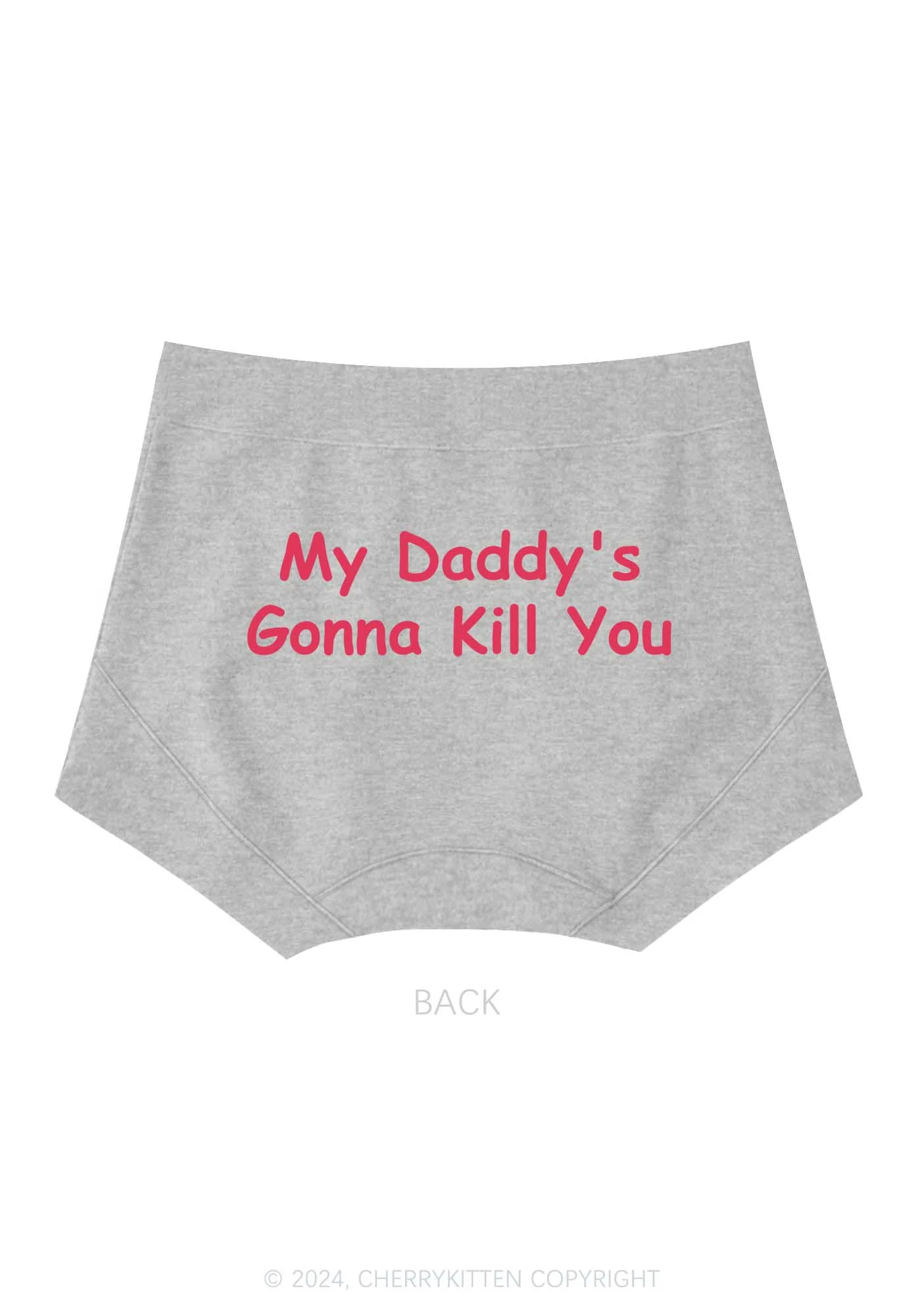 Daddy's Gonna Kill You Y2K Mid Rise Waist Boyshort Cherrykitten - Image 5