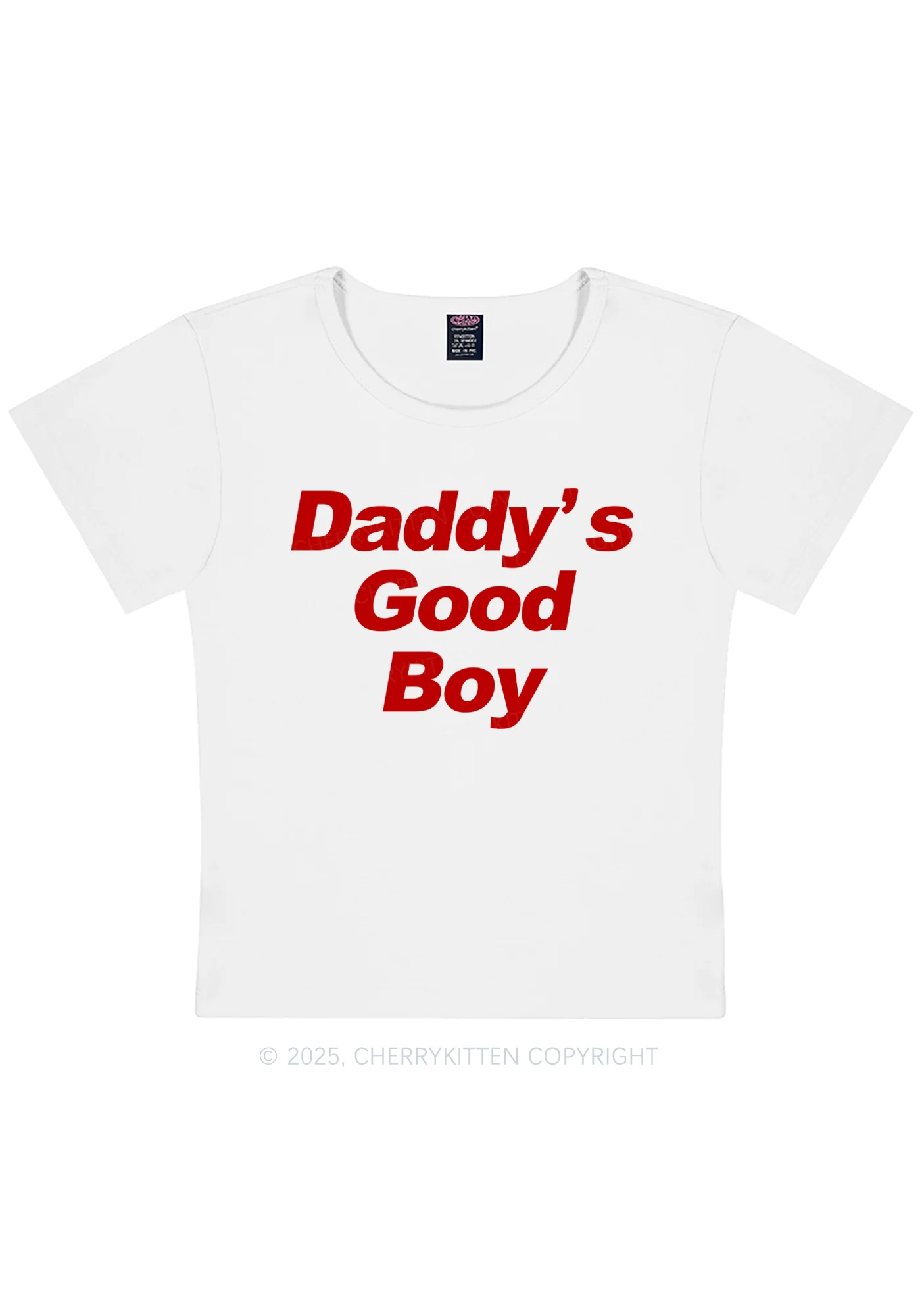 Daddys Good Boy Y2K Baby Tee Cherrykitten - Image 4