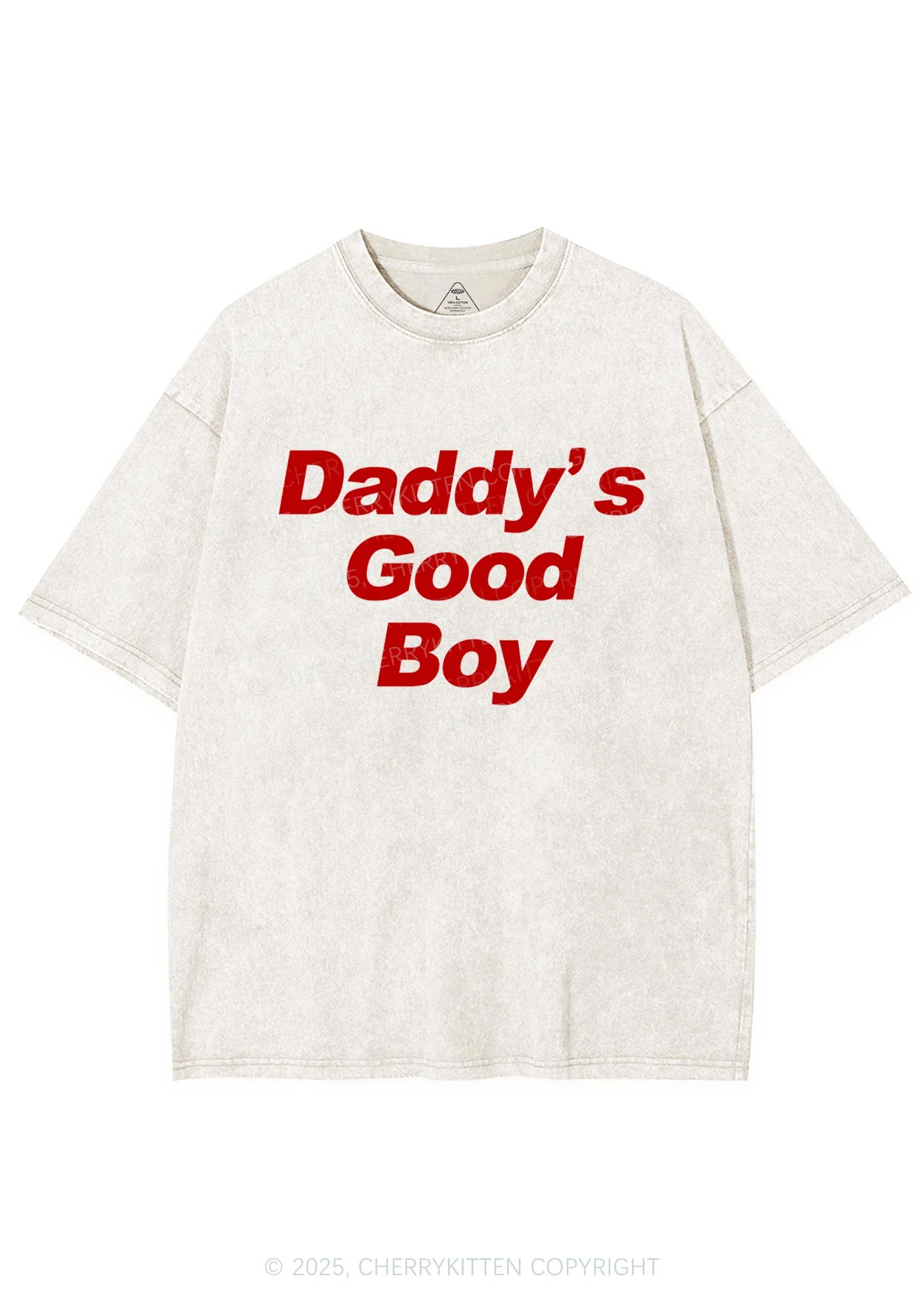 Daddys Good Boy Y2K Shirts Washed Tee Cherrykitten - Image 3