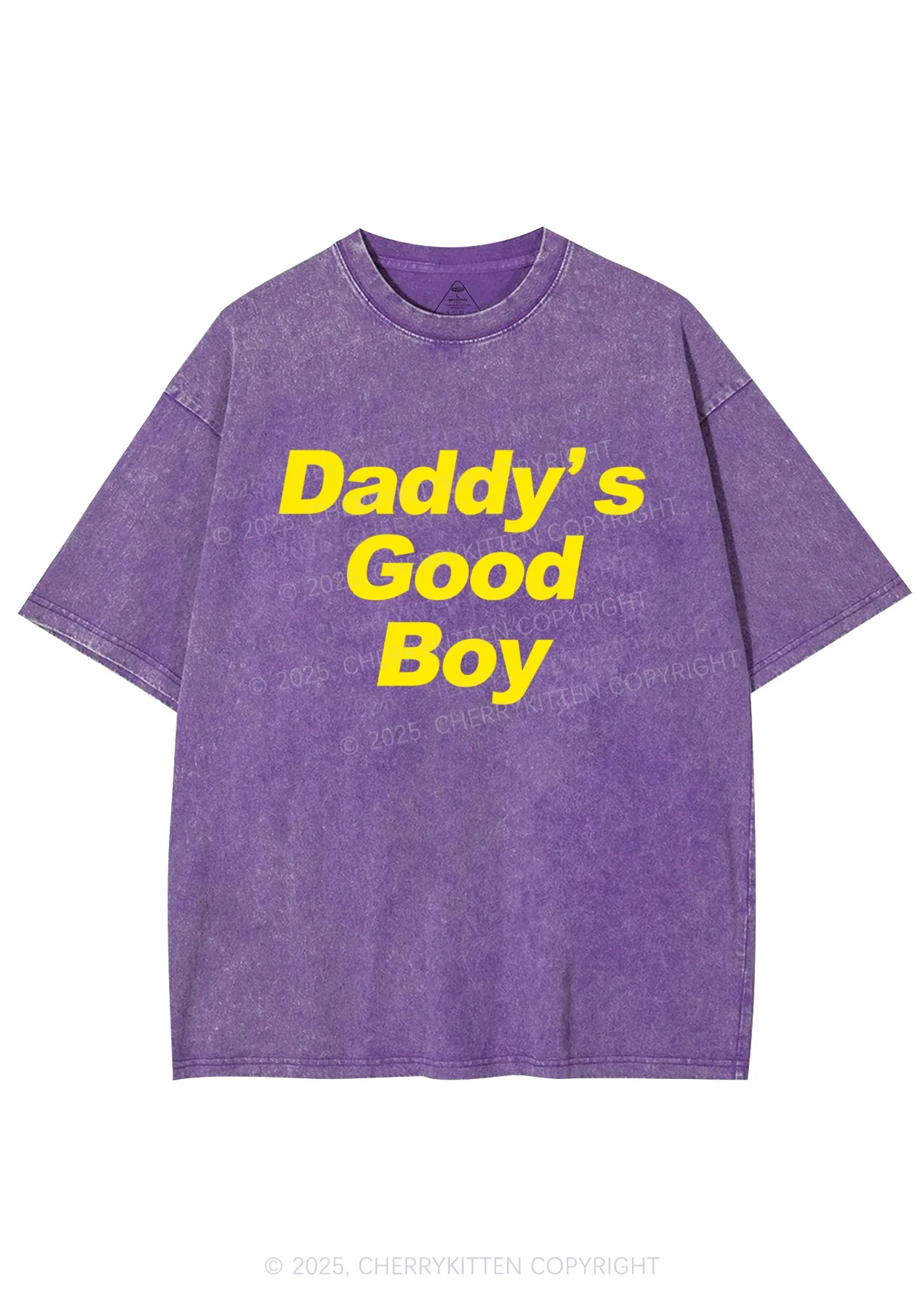 Daddys Good Boy Y2K Shirts Washed Tee Cherrykitten - Image 5