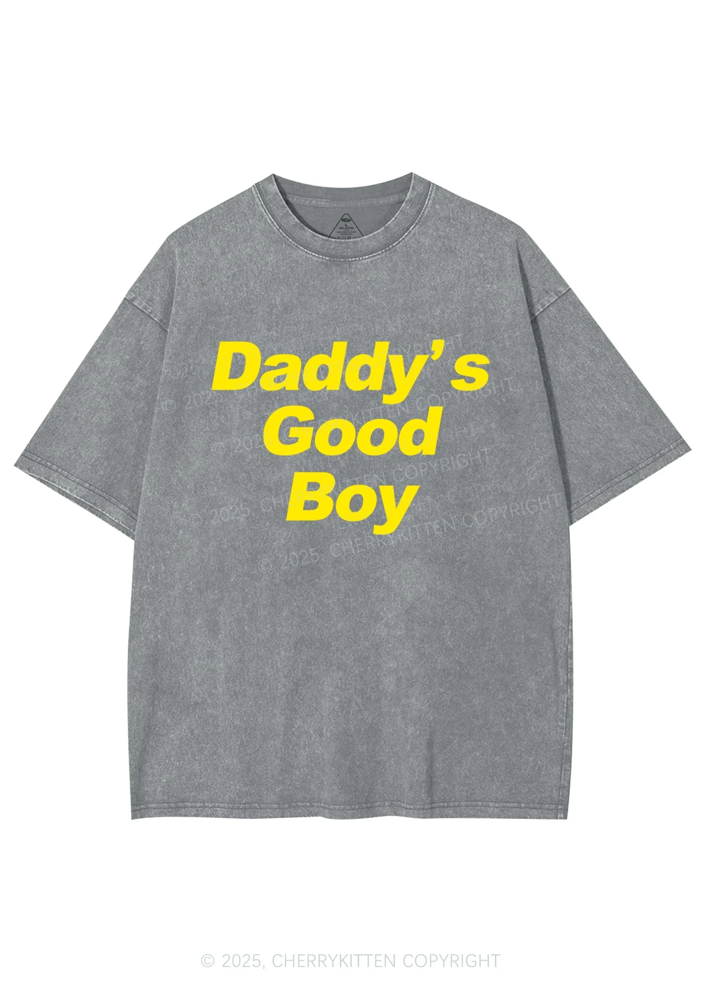 Daddys Good Boy Y2K Shirts Washed Tee Cherrykitten - Image 6