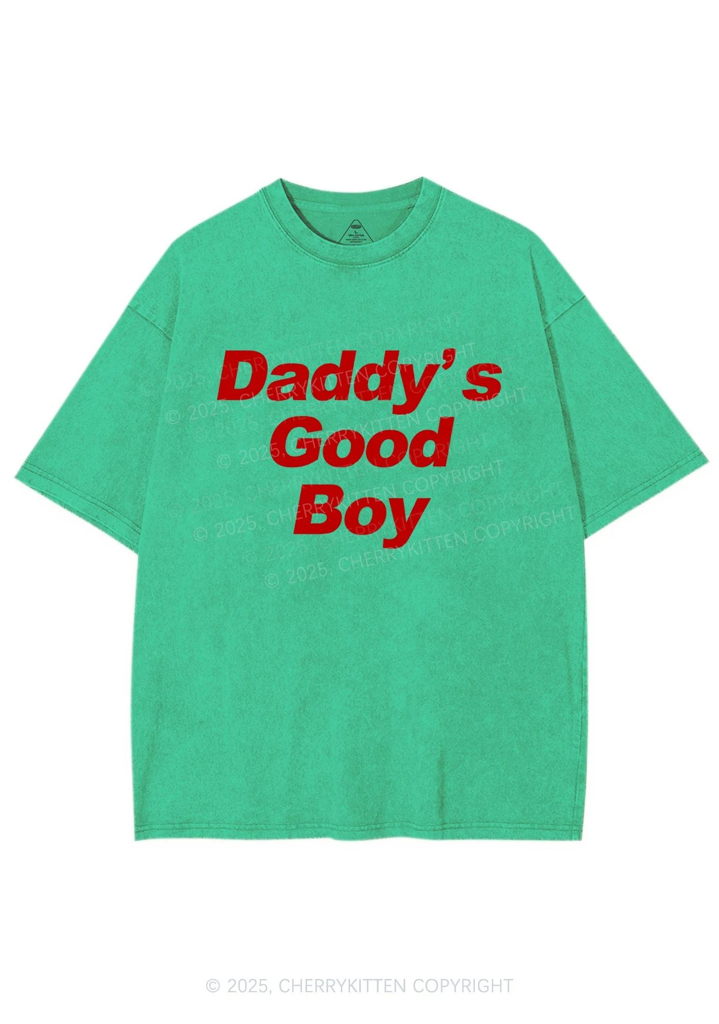 Daddys Good Boy Y2K Shirts Washed Tee Cherrykitten - Image 8